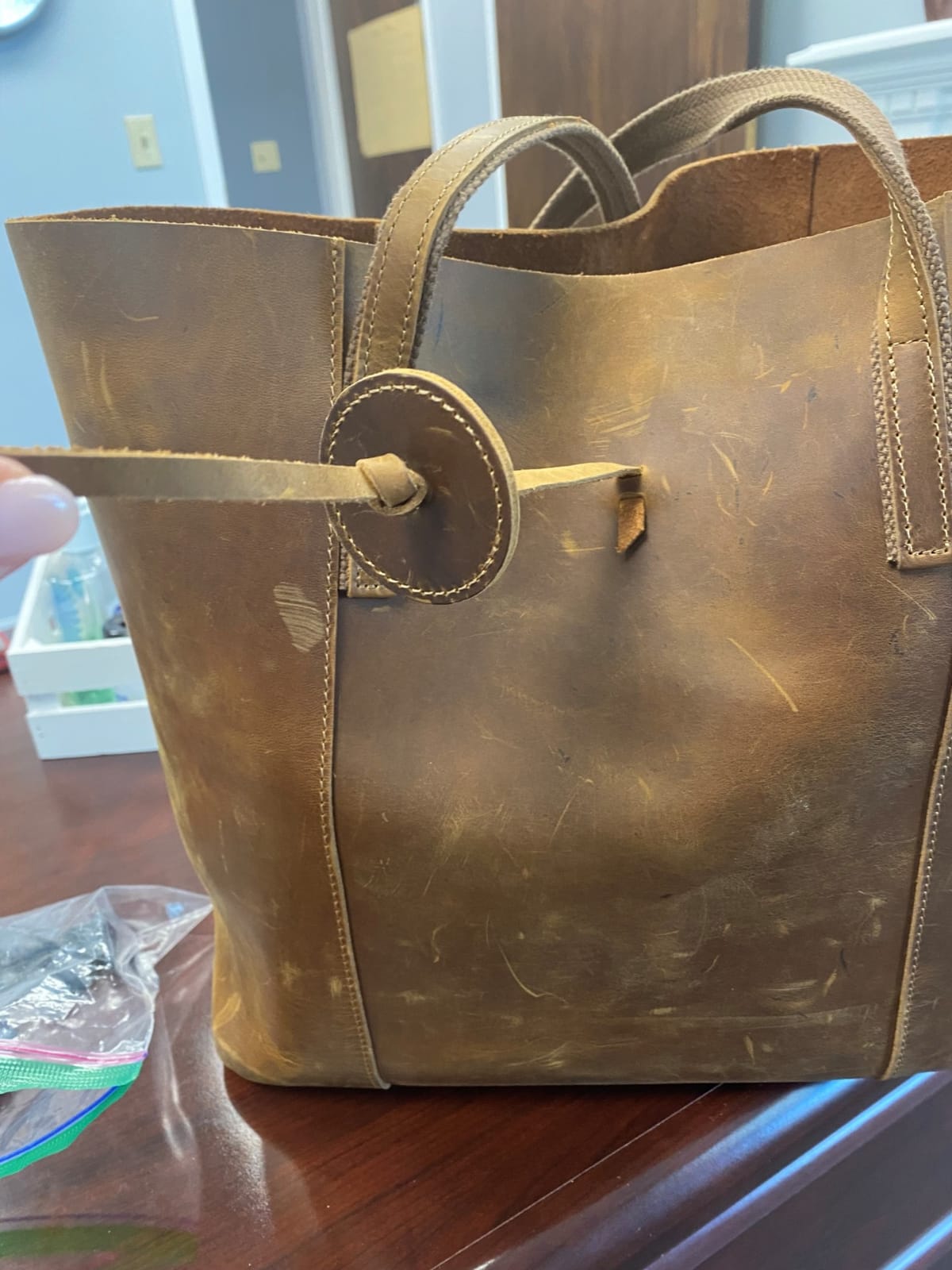 Vintage Genuine Leather Tote Bag for Women Large Shoulder Purse customer photo 2