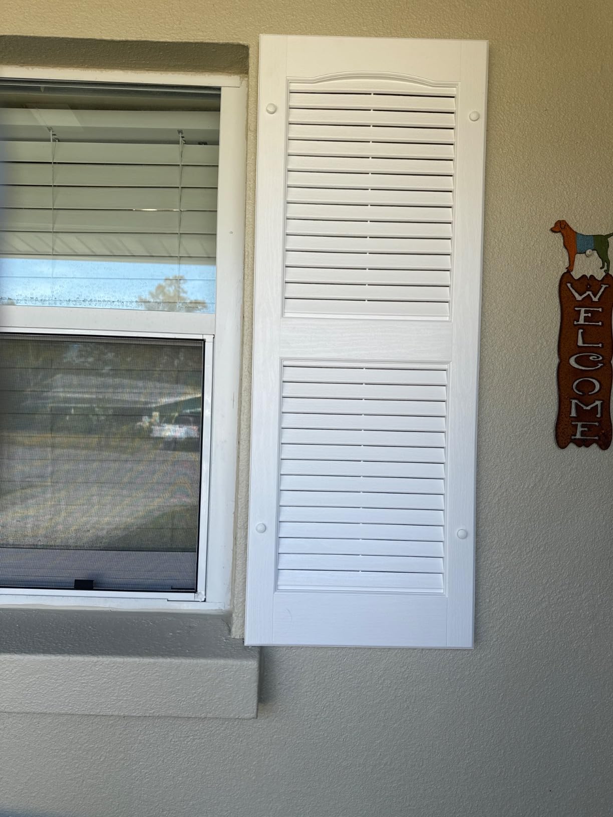 Polaris Homeside Open Louver Vinyl Shutters (1 Pair) 14-1/2in. x 43in. - 050 Black customer photo 1