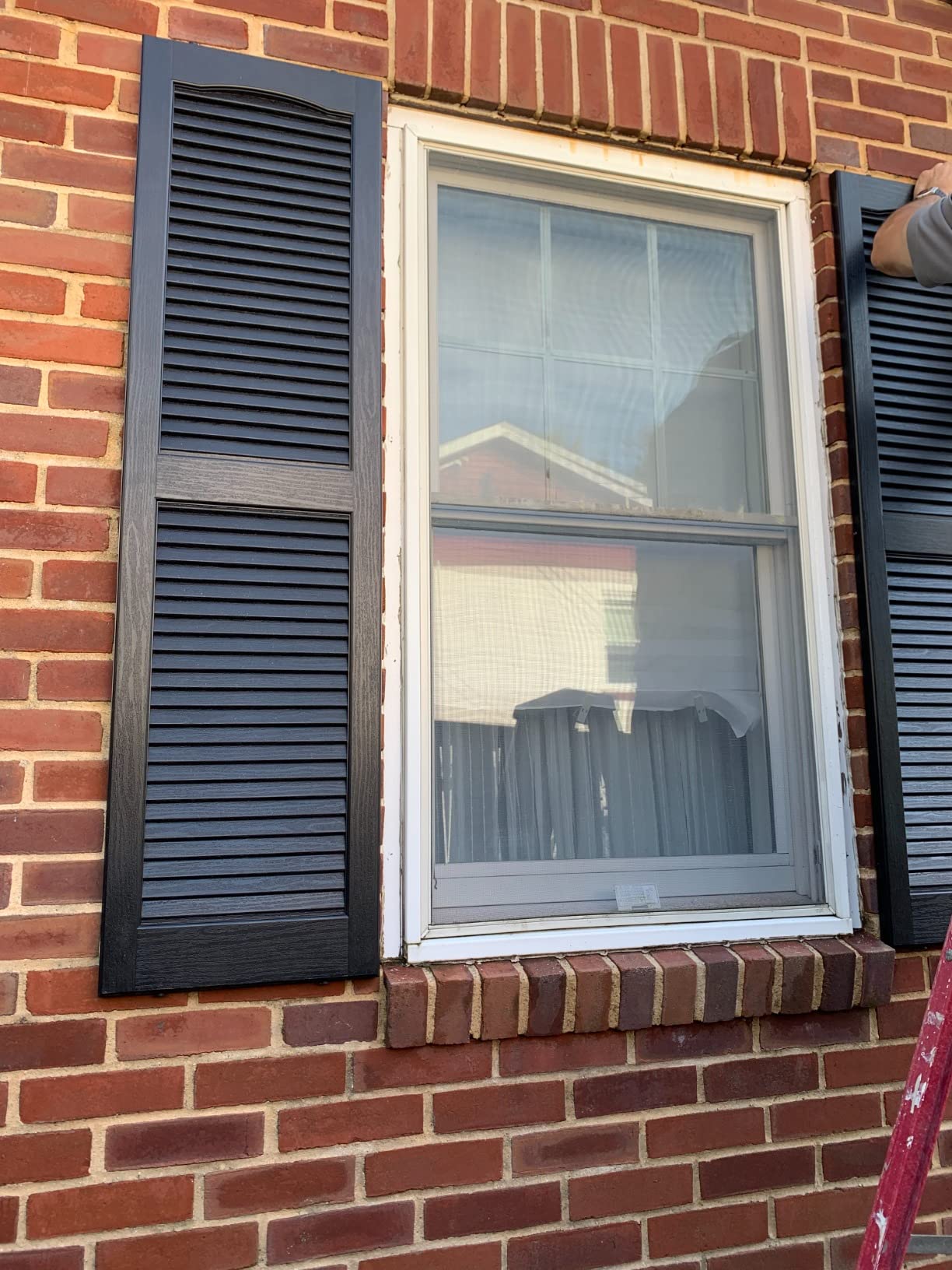Polaris Homeside Open Louver Vinyl Shutters (1 Pair) 14-1/2in. x 43in. - 050 Black customer photo 2