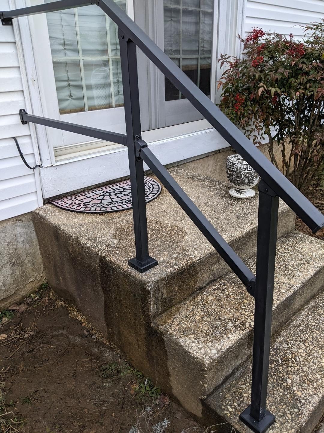 CR Fence & Rail 2-3 Step Stair handrail, Perfect for Hand Rails for Outdoor Steps, Indoor Staircase handrail & Porch, Deck, and Balcony for Seniors, with 40