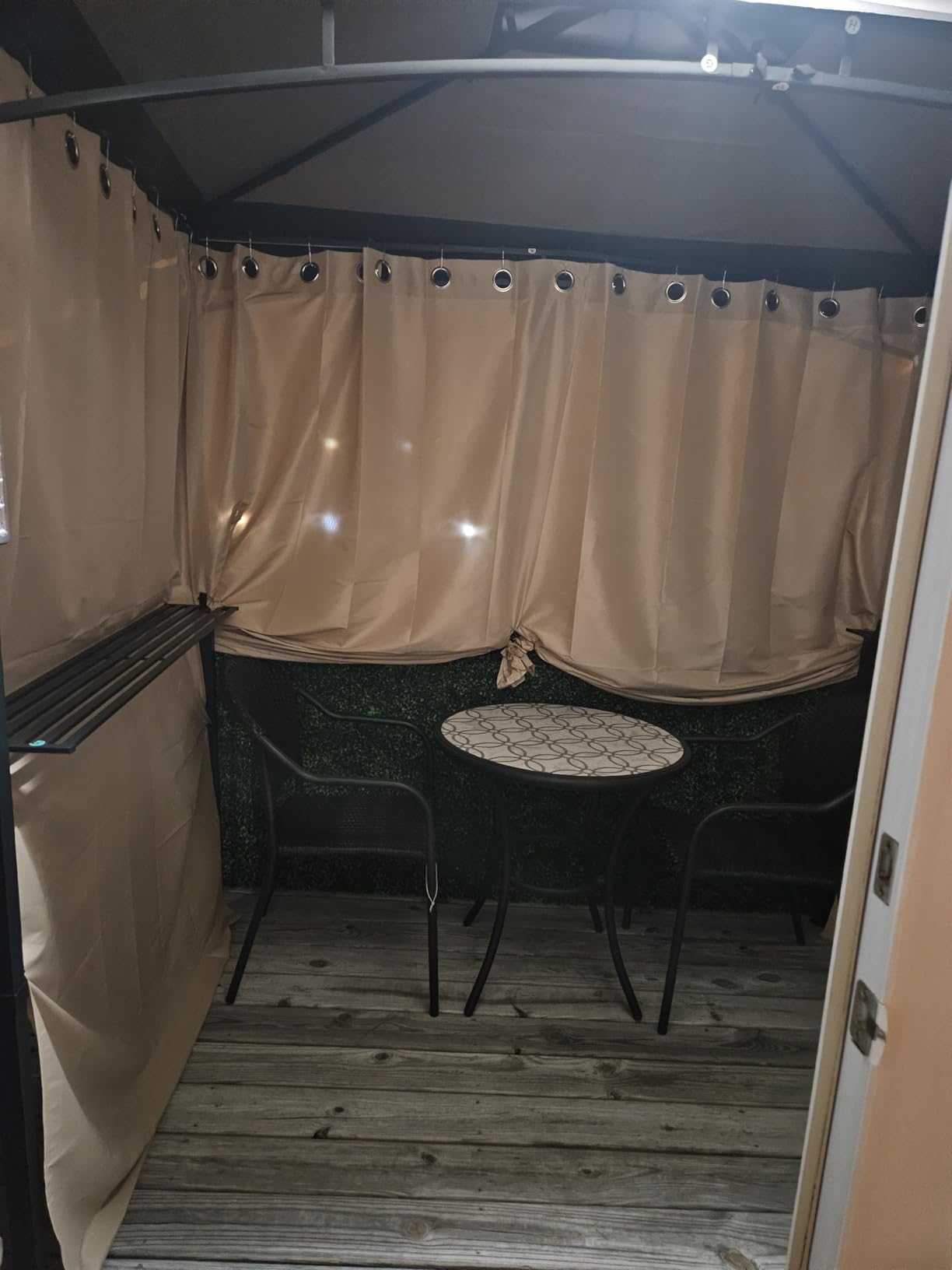 COOSHADE 8x5 Grill Gazebo BBQ Gazebo with LED Light, Khaki customer photo 2