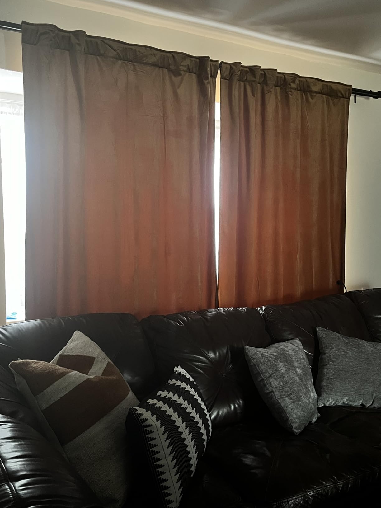 Timeper Gold Brown Velvet Blackout Curtains 52x84 inches, 2Pcs, Back Tab customer photo 1
