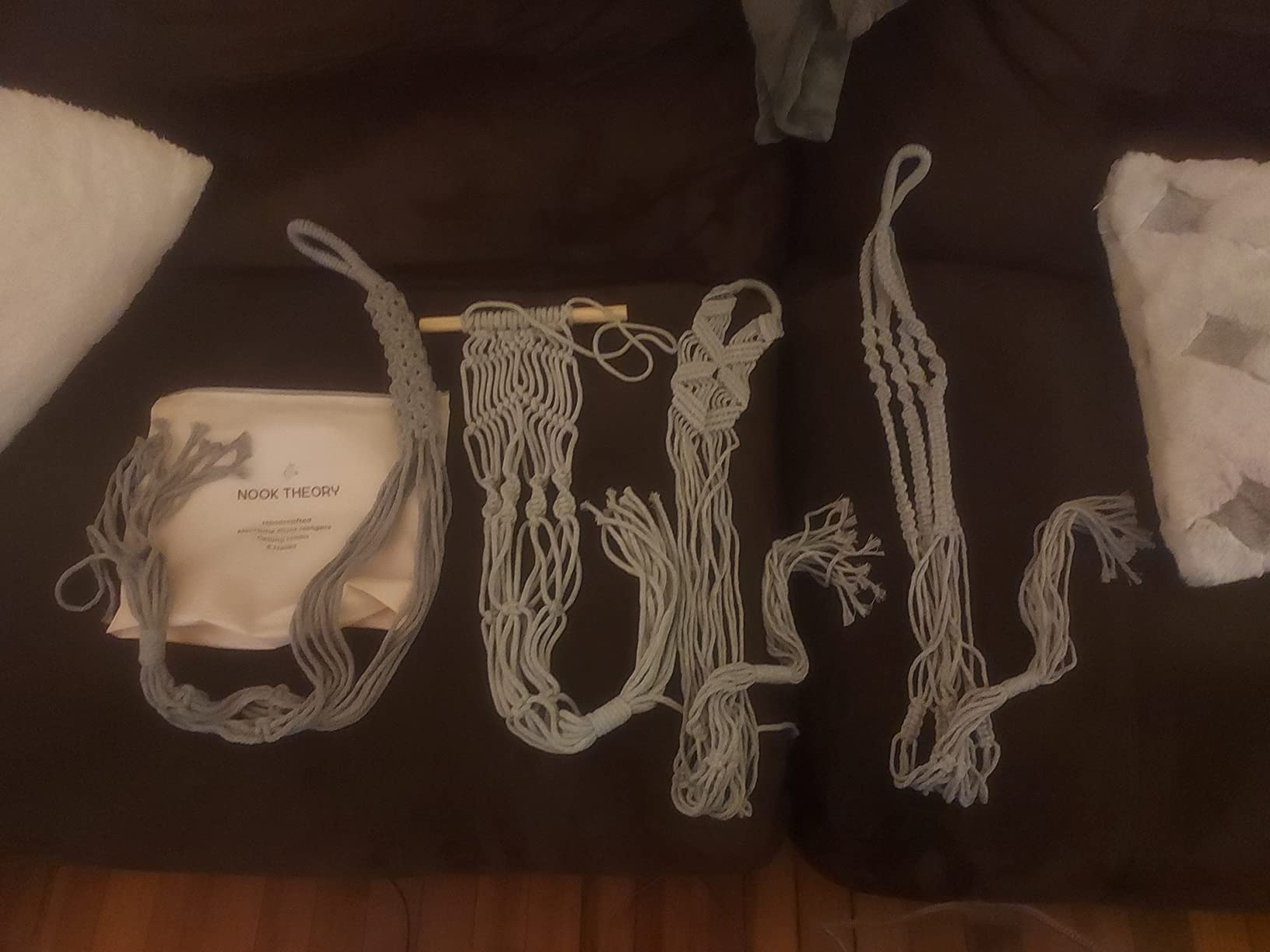 Nook Theory 4-Pack Macrame Plant Hangers with 8 Hooks - Hanging Planters for Indoor Plants, Boho Macrame Hangers Indoor Outdoor, Decorative Plant Hanger Indoor (Cream) customer photo 1