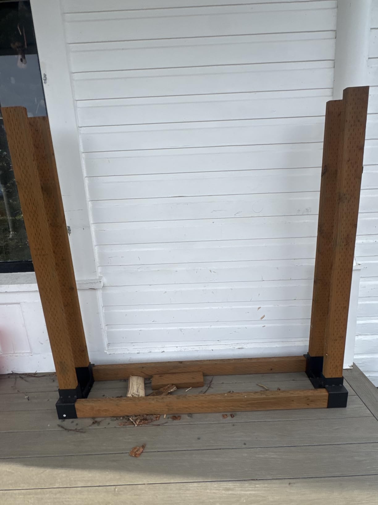 Mr IRONSTONE Firewood Rack Outdoor Indoor, Adjustable to ANY Length Firewood Log Rack Brackets Kit, Heavy Duty Fire Wood Storage Racks, Fireplace Wood Holder for Patio Deck customer photo 2