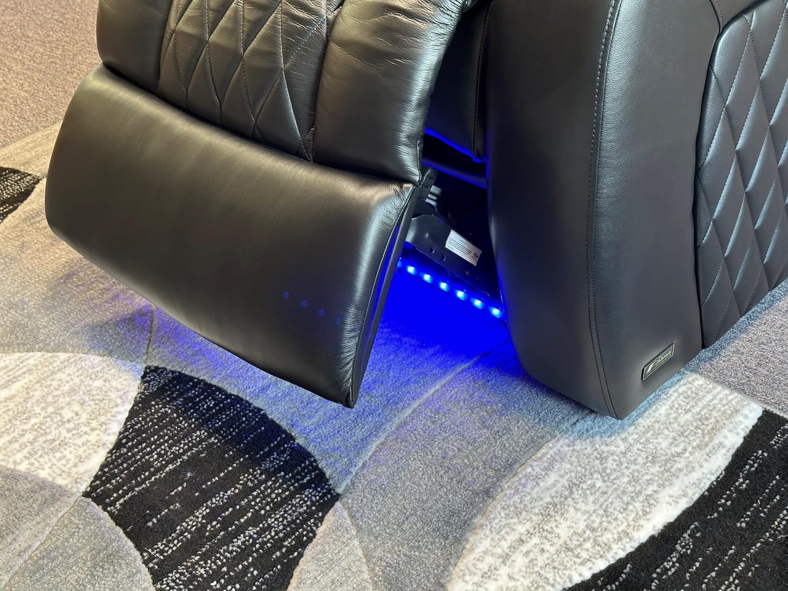 Valencia Tuscany Home Theater Seating | Premium Top Grain Italian Nappa 11000 Leather Wall-Hugging Recliner with Power Reclining, Lumbar Support & Headrest (Row of 2,Charcoal Grey) customer photo 2