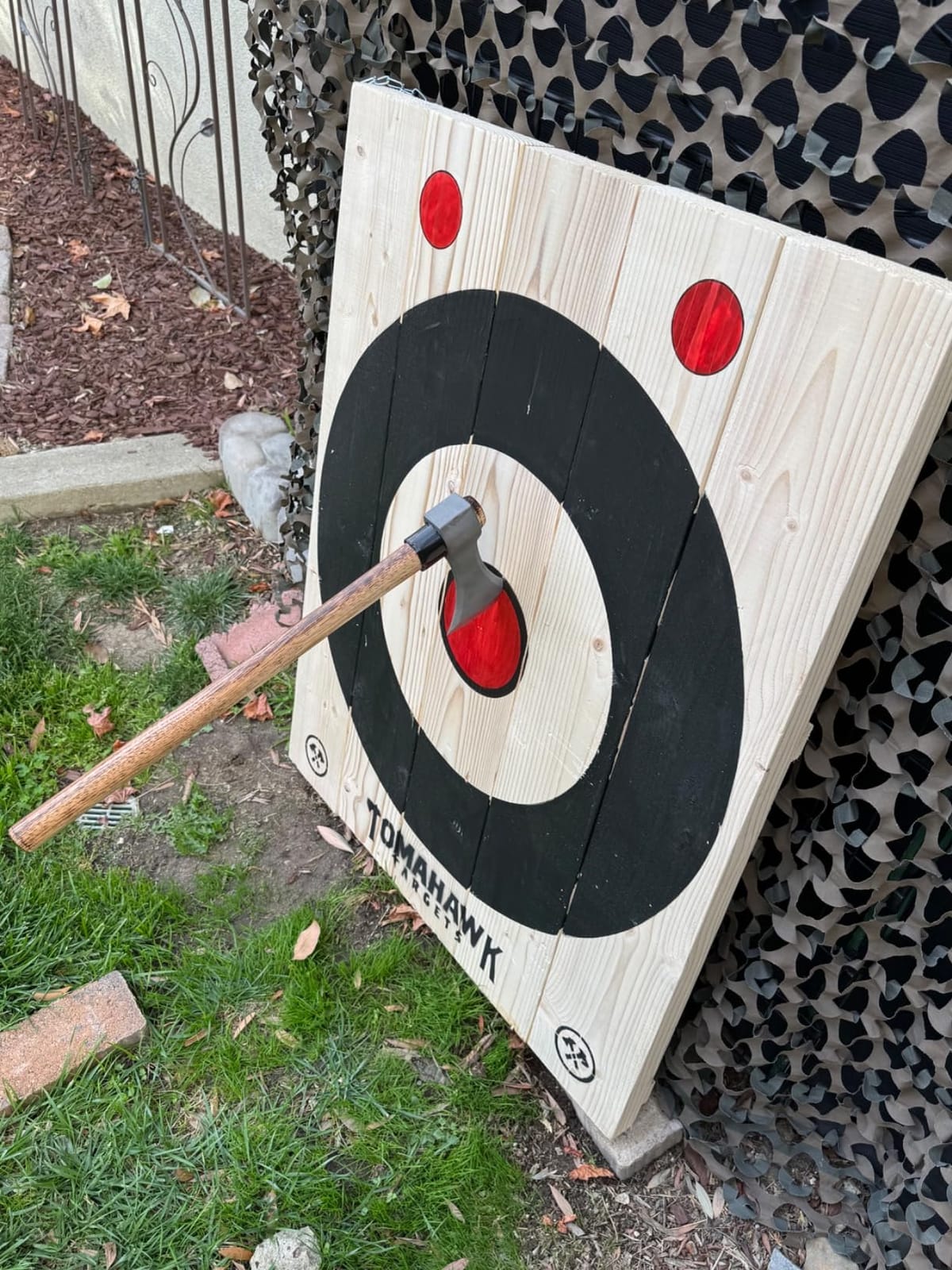 Large 2-Ring Painted Frameless Axe and Knife Throwing Target customer photo 1