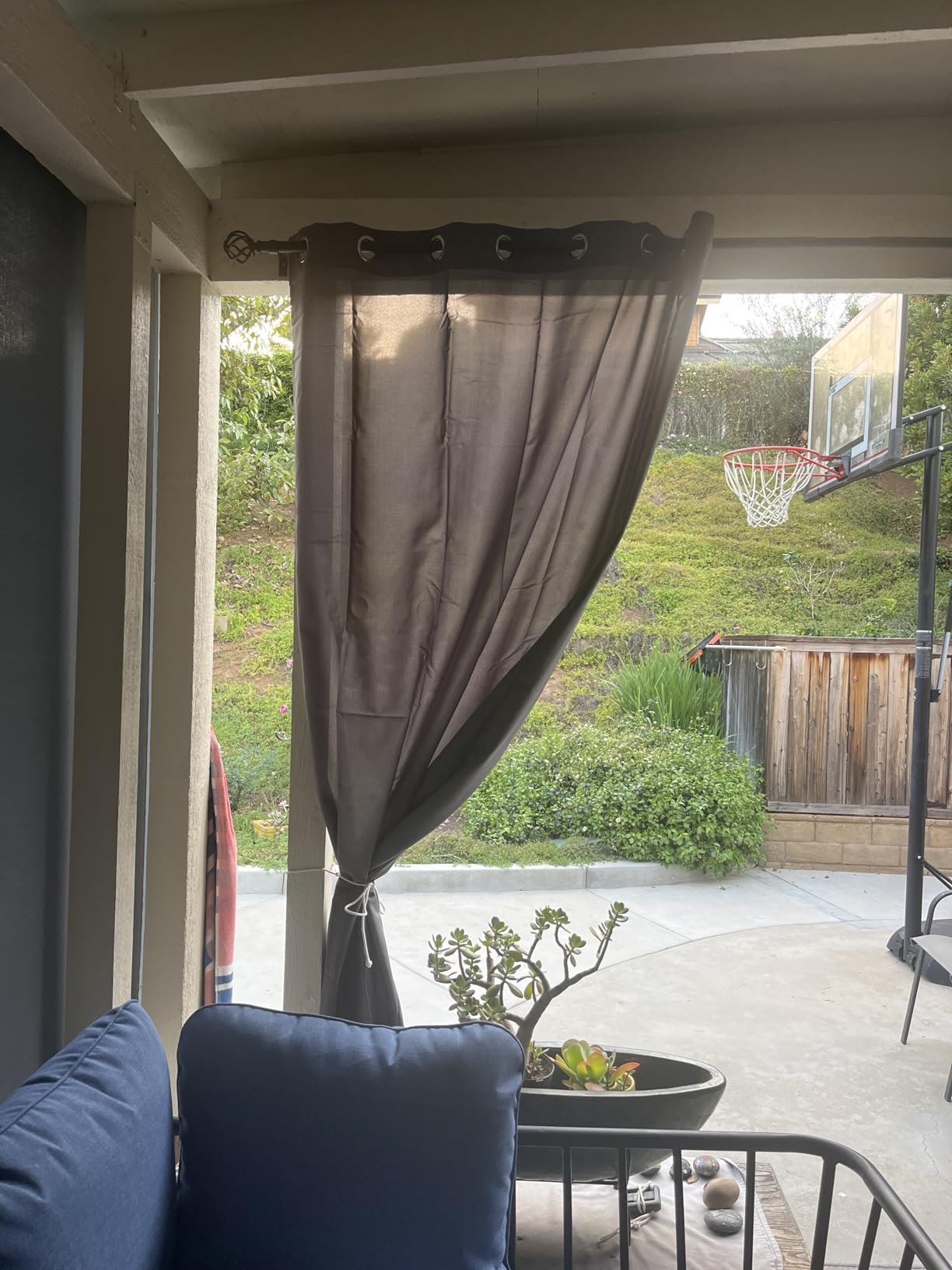 Easy-Going Outdoor Curtains for Patio 1 Panel, 54x84 inch, Beige customer photo 2