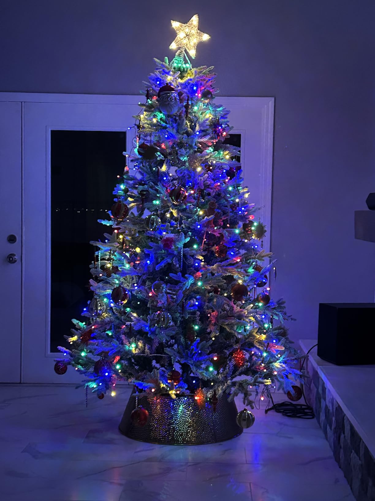 BIRDROCK HOME Metal Christmas Tree Collar, Gold, 28” x 10” customer photo 1