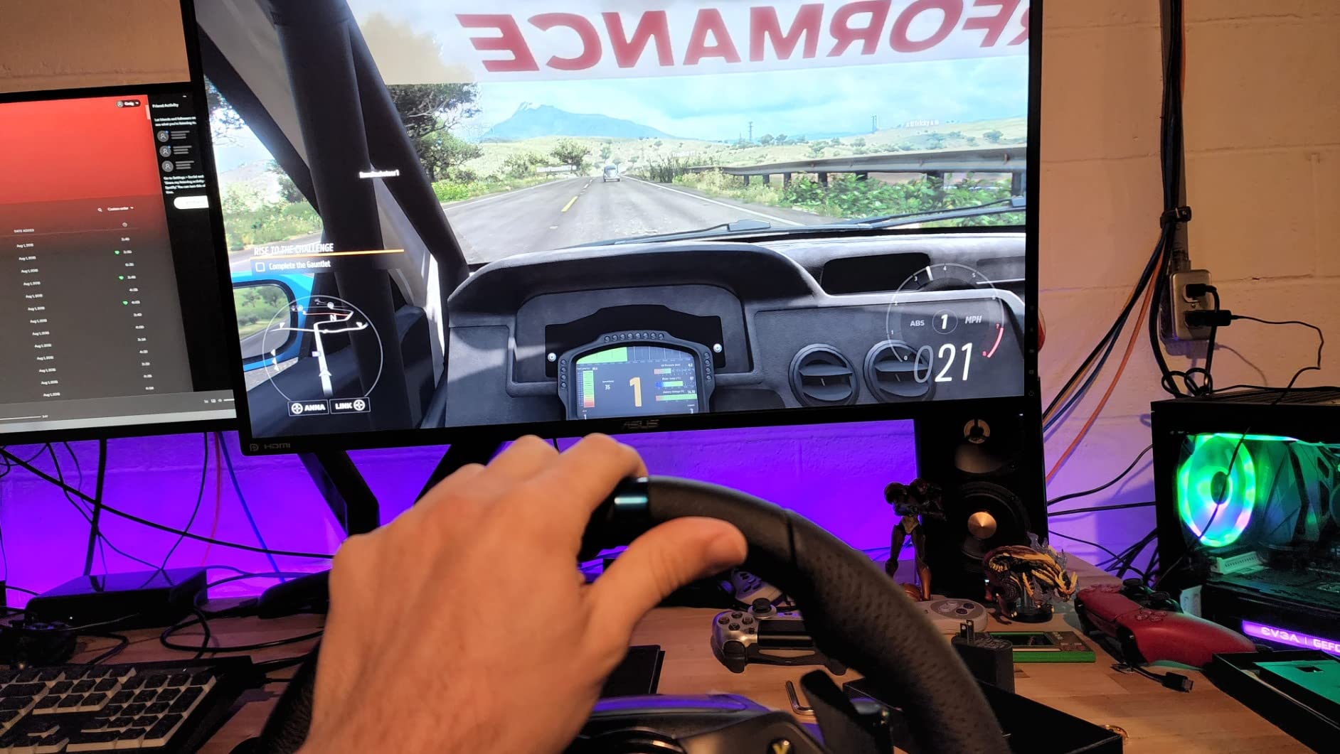 Next Level Racing Wheel Stand 2.0. Steering wheel stand for Thrustmaster, Fanatec, moza Racing on PC and video game consoles. Upgradeable to full cockpit with GTSeat add-on (not included) customer photo 2