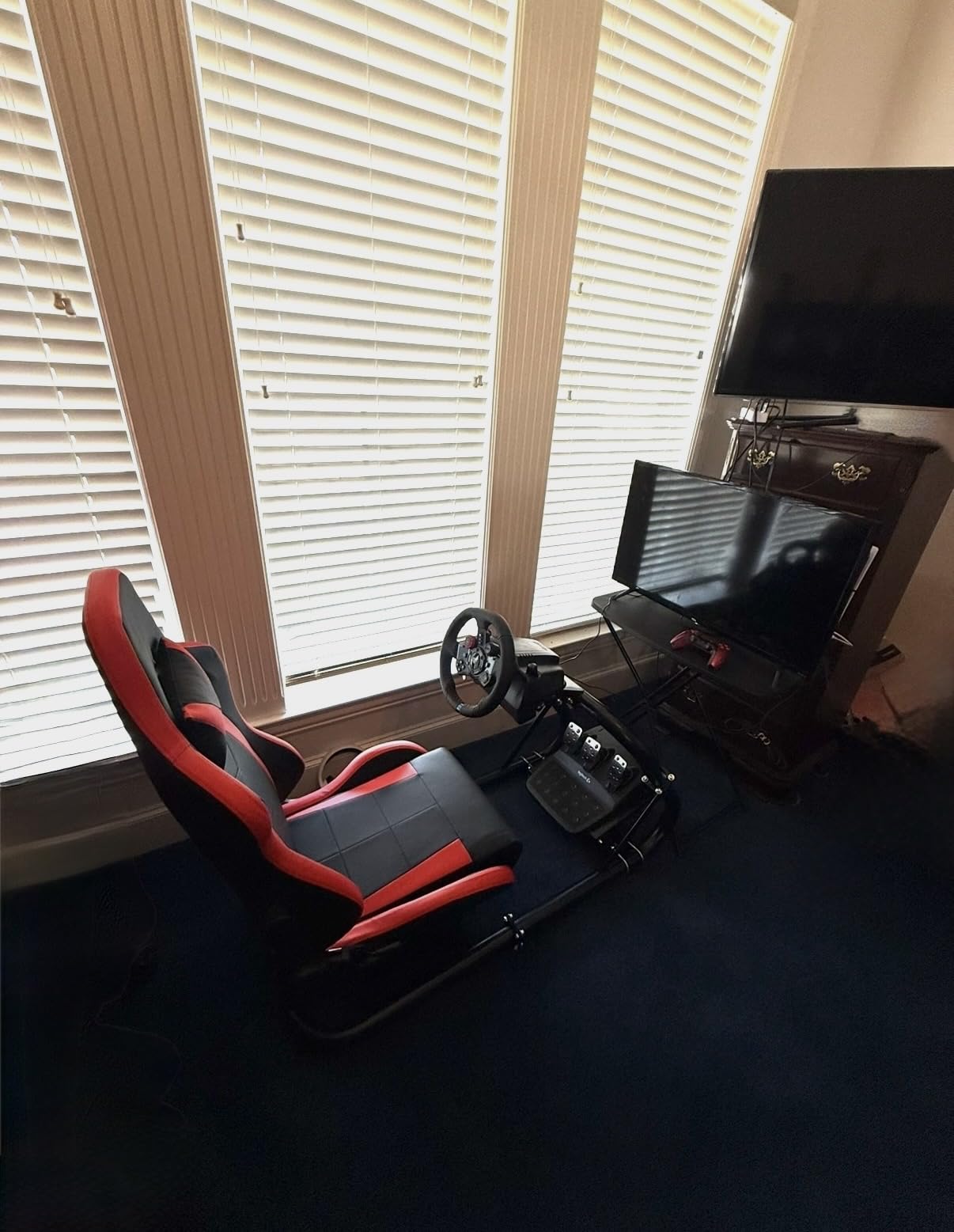 Marada Racing Simulator Cockpit with Red Seat Fit for 12Nm Direct Drive customer photo 1
