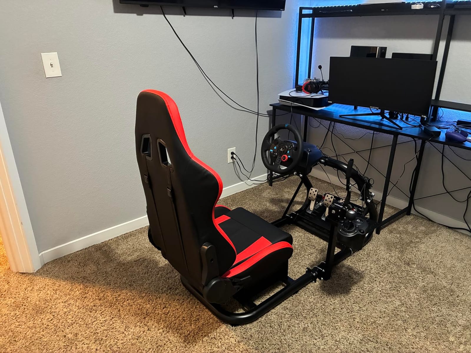Marada Racing Simulator Cockpit with Red Seat Fit for 12Nm Direct Drive customer photo 2