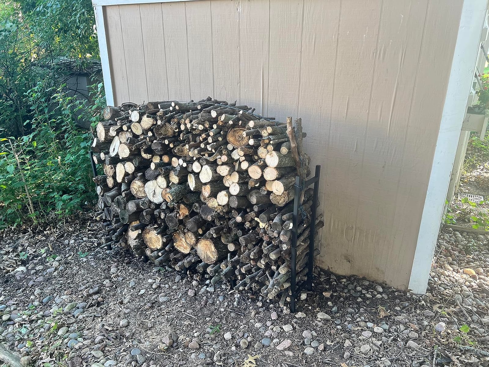 4FT Firewood Rack Holder for Fireplace, Adjustable Log Stand for Storage customer photo 1