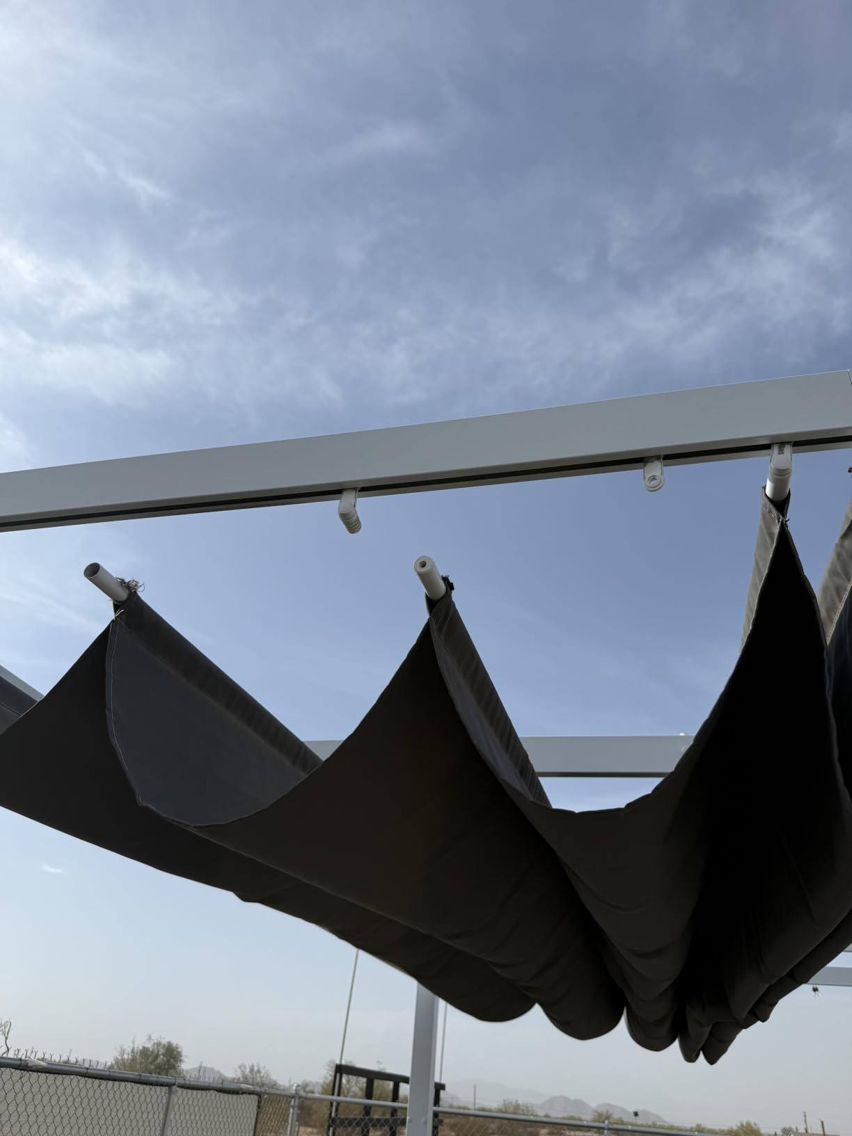 PURPLE LEAF Outdoor Pergola 10' x 13' with Retractable Metal Canopy, Grey | UV fabric for long use, Powder coat, Less upkeep, Flexiable retractable canopy, Multiple color options, Multiple sizes customer photo 2
