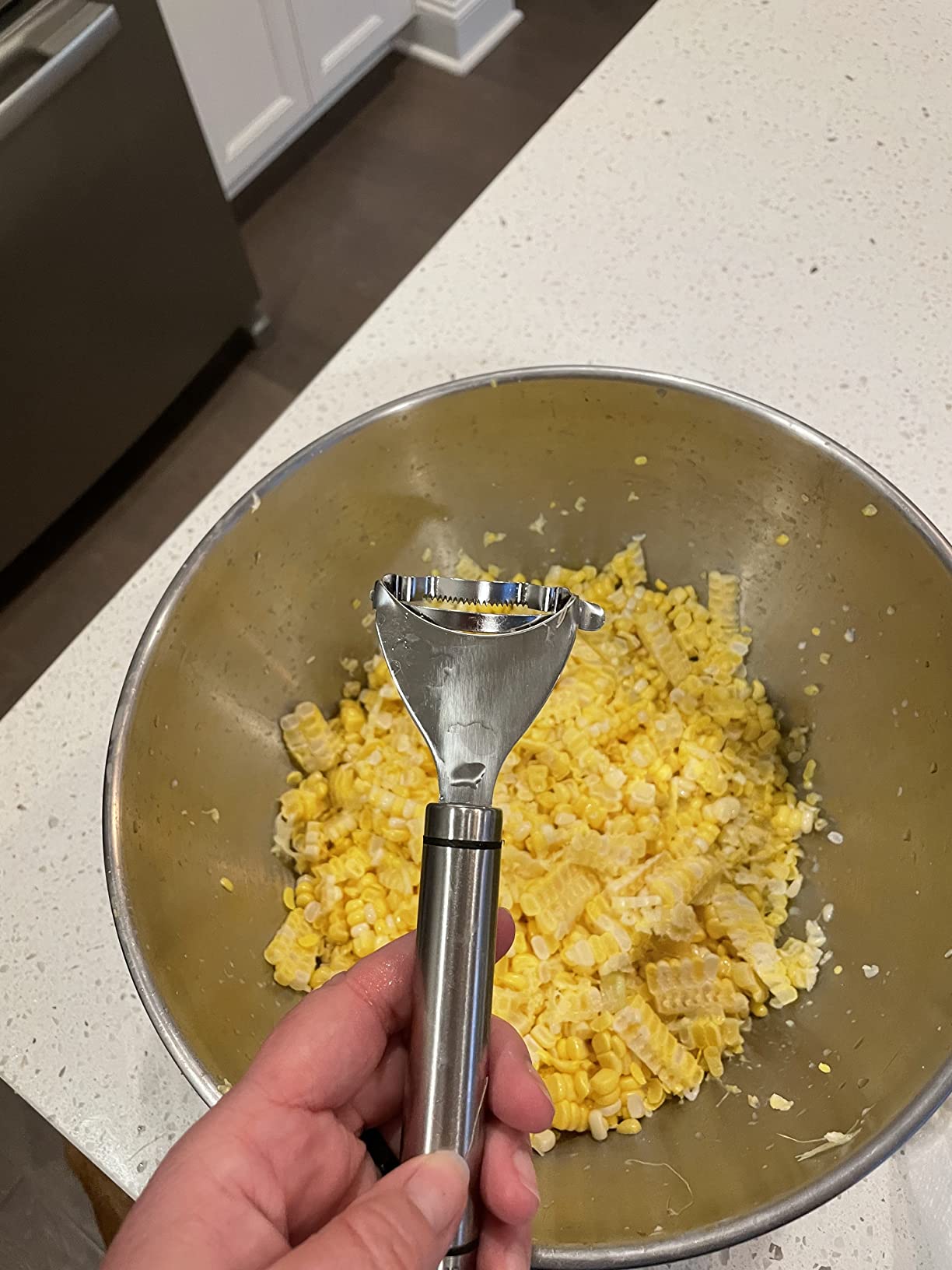 Corn Peeler Stainless Stee Corn Cob Stripper Tool Corn Thresher from the Cob, Removes Corn Kernels From Corn Cobs In Seconds, Kitchen Gadget customer photo 2