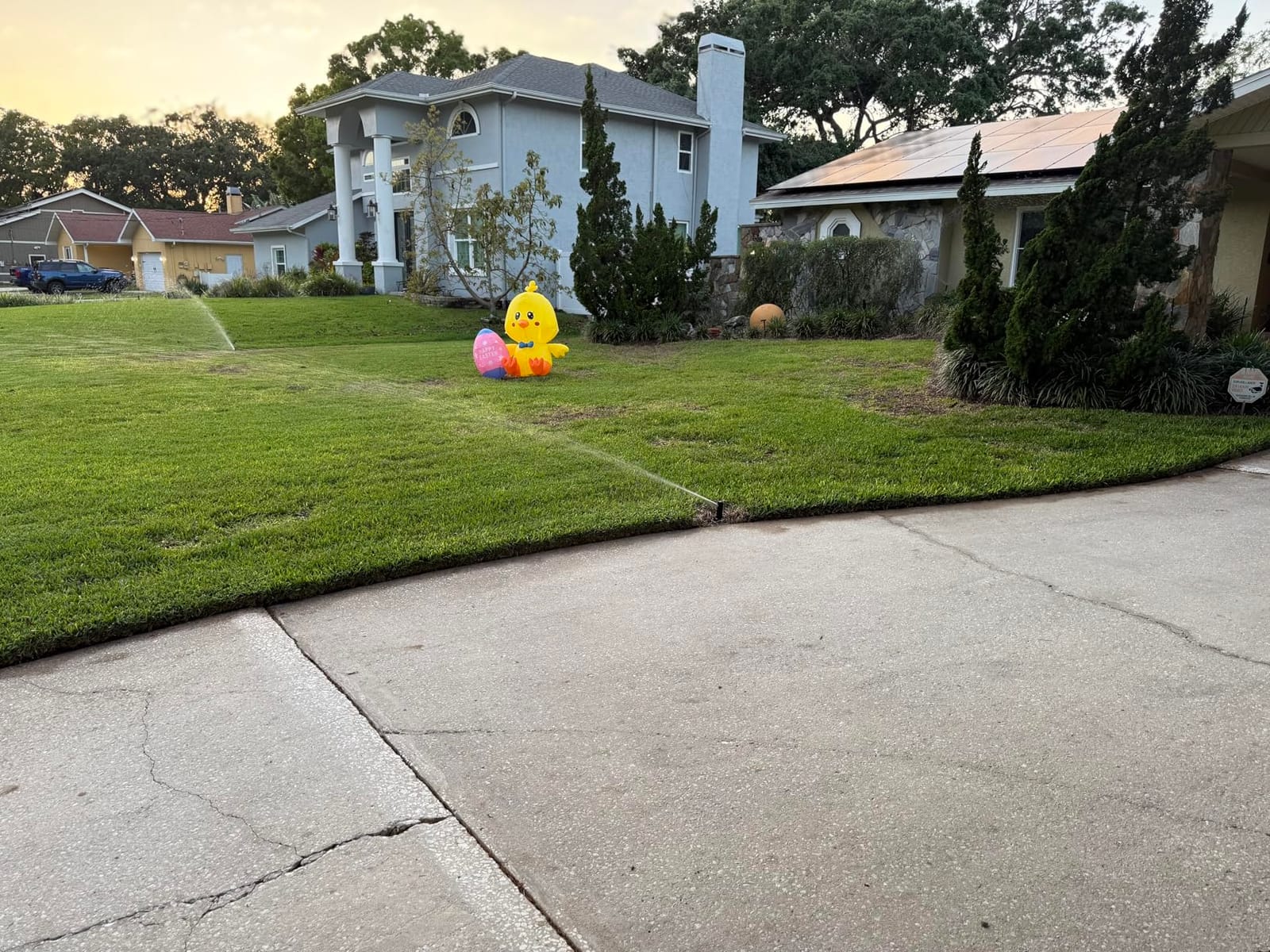 Easter Inflatable Pink Bunny Holds Happy Easter Banner Blow up Outdoor Decoration with LED Lights, Yard Garden Lawn Outdoor Decoration Front Door Holiday Decor (5 FT Easter Pink Bunny) customer photo 2