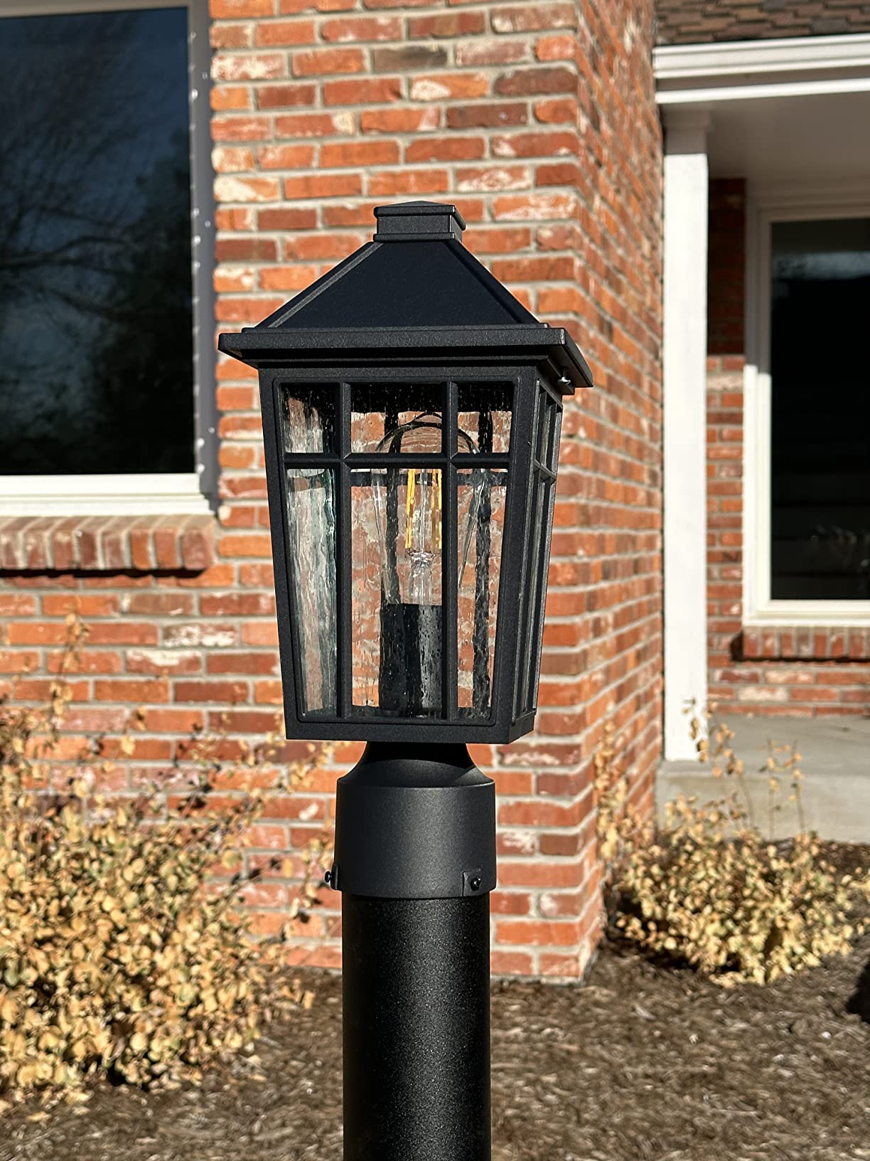 Darkaway Outdoor Post Lights Lamp Post Light Fixture, Waterproof Aluminum Housing with Glass, Fence Post Deck Lighting for Garden, Patio, Pathway (1 Pack, Black) customer photo 2