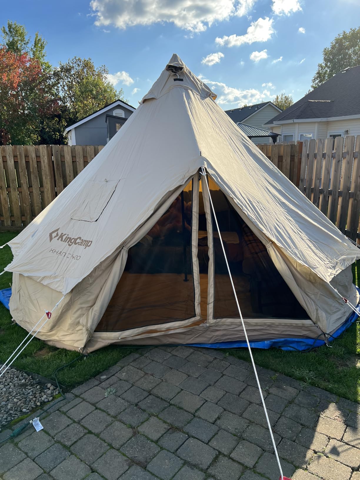 KingCamp Canvas Bell Yurt Tents, 13.2FT/16.4FT 4 Seasons Large Waterproof & Windproof Luxury Glamping Tent w/Stove Jack for Family Outdoor Camping, Hunting, Parties customer photo 2