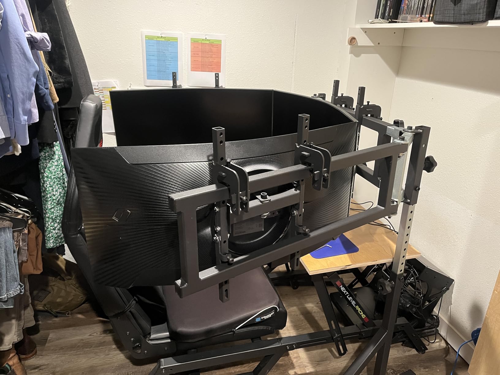 SimFab Monitor Mount Floor Stand for Racing and Flight Simulators | for Monitors up to 100x100mm VESA, 24, 27, 32, 34, 37, 49 Ultra Wide customer photo 2