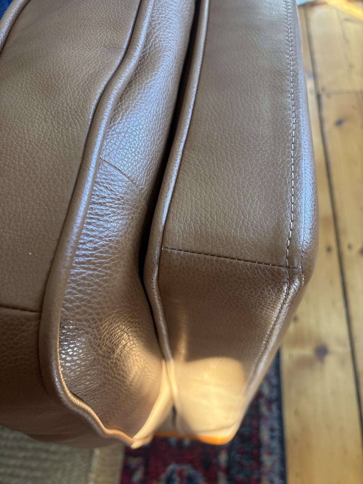 Valencia Artisan Full Leather Sofa 88” - Pure Full Italian Nappa Leather Couch, Solid Wood Accent, Ultimate Comfort, Cognac Tan customer photo 1