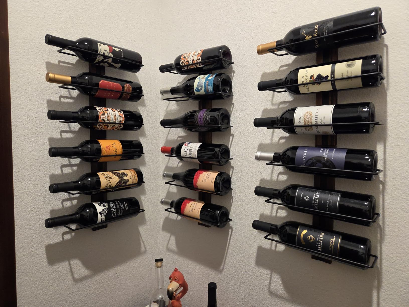 Wall Mounted Wine Rack, 12-Bottle Wall Wine rack with Solid Wood Backboard customer photo 2