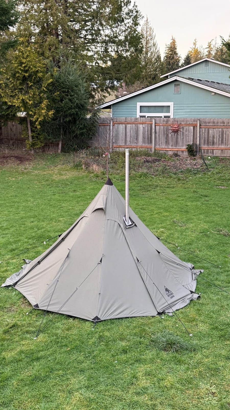 OneTigris Northgaze Canvas Hot Tent with Stove Jack, Windproof, Fire Retardant, Durable 4 Season Camping Pyramid Teepee Tent for 2~4 Person customer photo 2