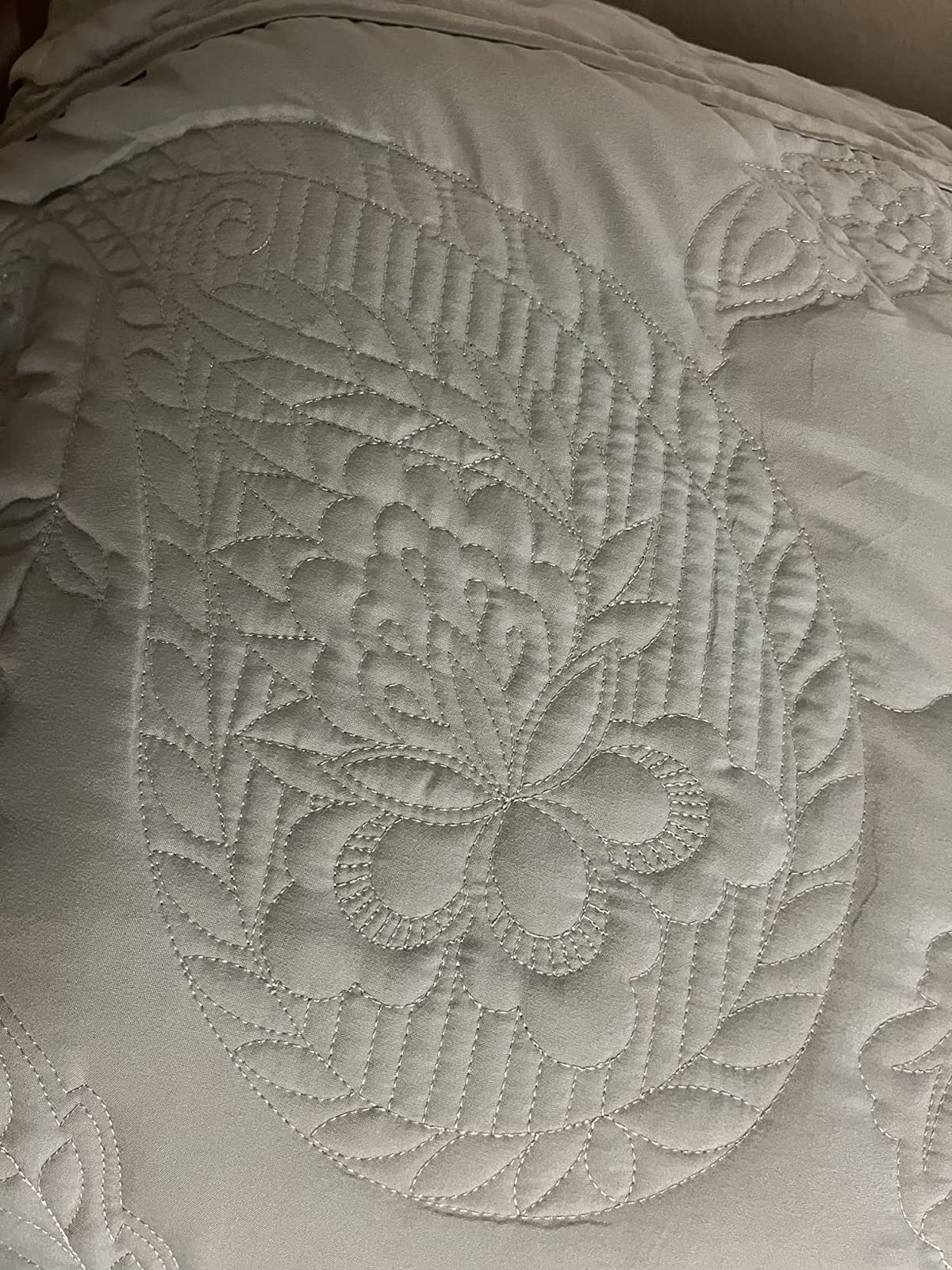 HZ & HY Oversized King Bedspreads 128x120, Stitched Damask, Mocha customer photo 1