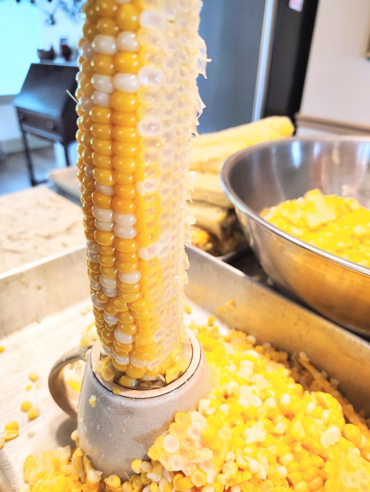 Corn Cob Stripper Tool, Professional Corn Sheller Kernel Cutter, Corn Peeler Corn Remover Kitchen Tool customer photo 2