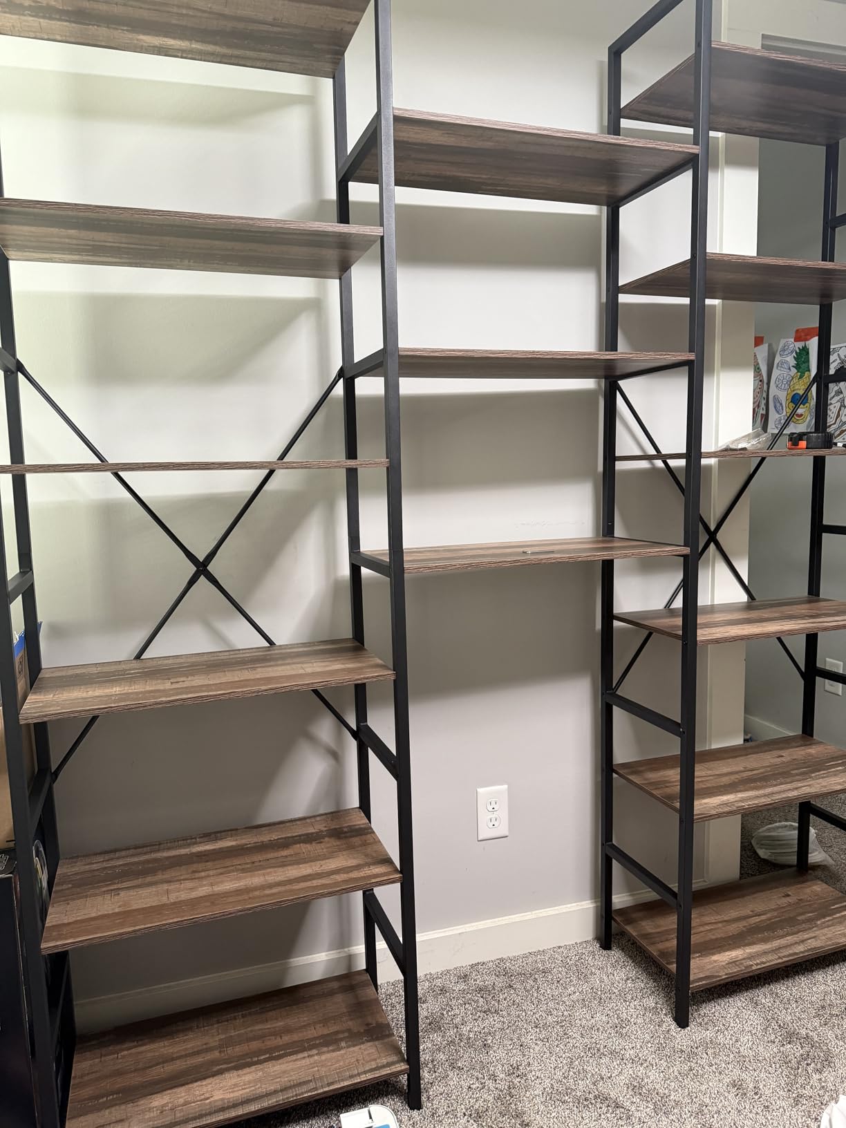 IRONCK Bookshelves 6 Tiers Triple Wide Industrial Bookshelf, Large Etagere Bookshelf Open Display Shelves with Metal Frame for Living Room Bedroom Home Office customer photo 2