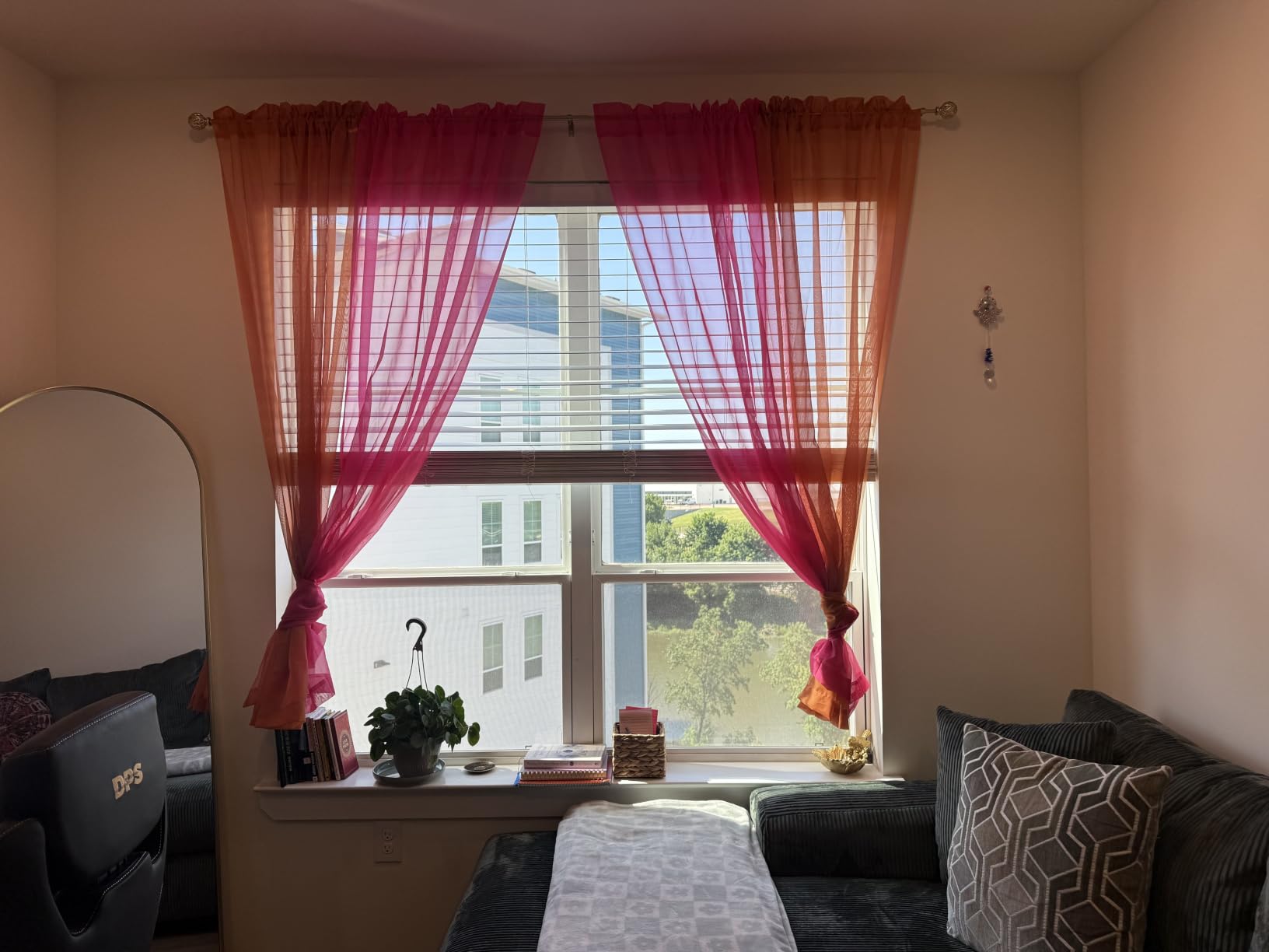 OWENIE White Sheer Curtains 84 inches Long 2 Panels Set, Sheer White Curtains for Living Room/Bedroom, Rod Pocket Voile Sheer Panel Drapes, 2pcs, Each 42