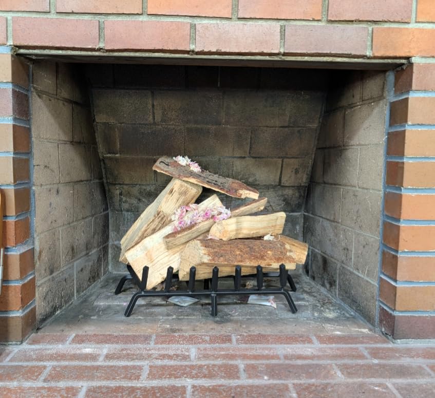 Mr IRONSTONE Fireplace Grate 30 inch Solid Steel Heavy Duty Firewood Log Burning Rack Fire Grates for Outdoor Kindling Tools Pit Indoor Fireplace Log Holder Wrought Iron Wood Stove customer photo 2
