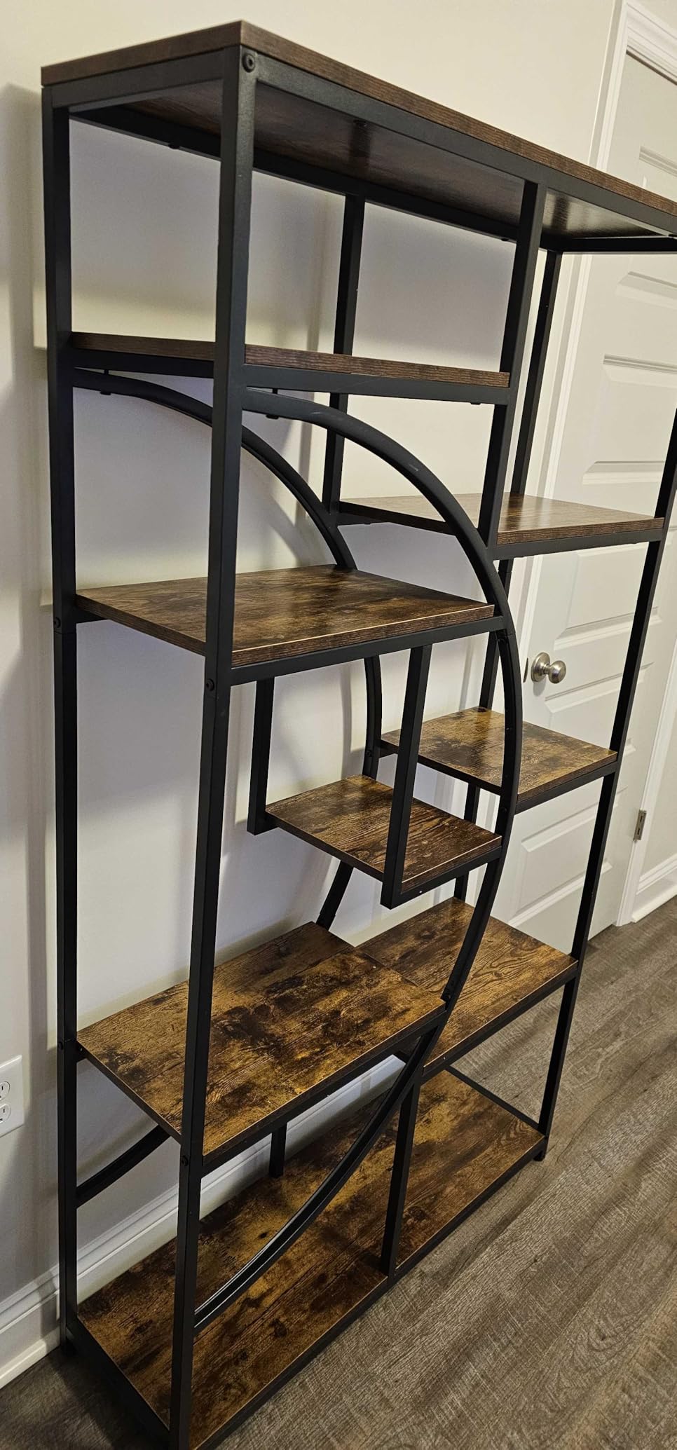 Tribesigns Industrial Bookshelf Bookcase with 9 Open Shelf (Rustic Brown) | 5-Tier Freestanding Tall Bookshelves, Etagere Display Shelf Storage Organizer, Perfect for Living Room, Bedroom customer photo 1