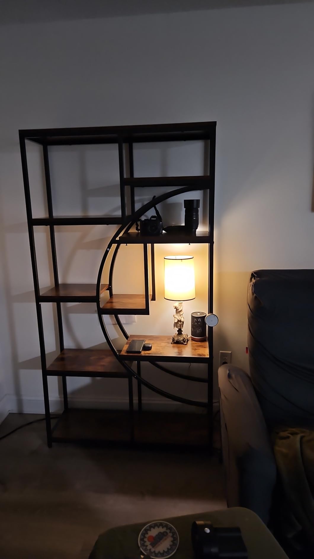 Tribesigns Industrial Bookshelf Bookcase with 9 Open Shelf (Rustic Brown) | 5-Tier Freestanding Tall Bookshelves, Etagere Display Shelf Storage Organizer, Perfect for Living Room, Bedroom customer photo 2