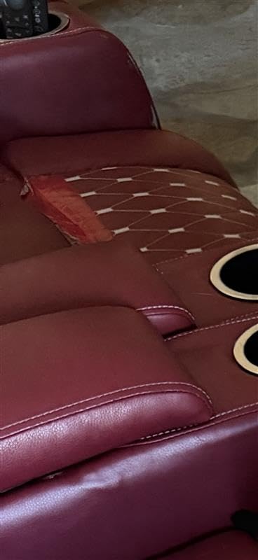 ANJ Power Recliner Chair with USB Ports and Cup Holders - Overstuffed Electric Home Theater Seating PU Leather Reclining Furniture with Hidden Arm Storage, Easy to Clean (Black) customer photo 2