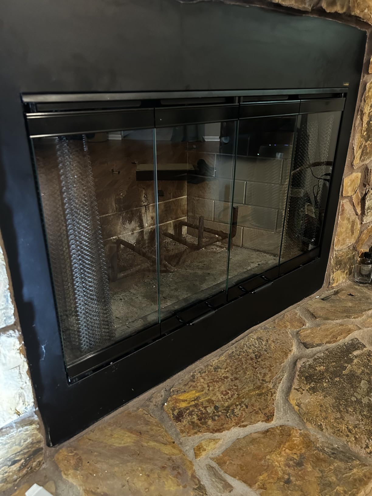 Fireplace Glass Door Set for Heatilator Fireplace Model# E36, E-36I, EC36, EC-36I, EL36, BC36R, BC36C (Black Finish) customer photo 1