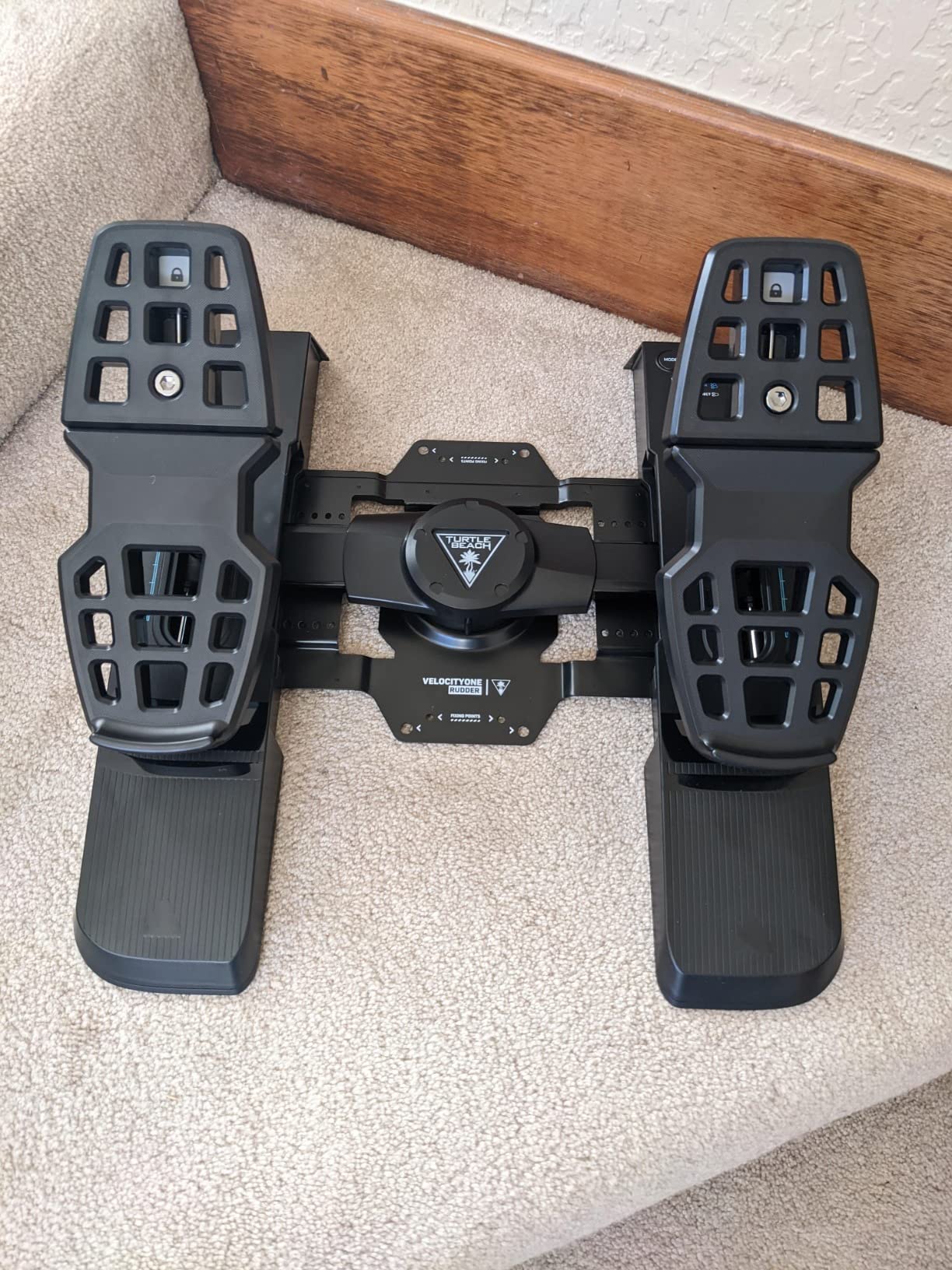 Turtle Beach VelocityOne Universal Rudder Pedals for Windows 10 & 11 PCs, Xbox Series X, Xbox Series S, and Xbox One Featuring Smooth Rudder Axis, Adjustable Brakes and Pedal Width – Black customer photo 1