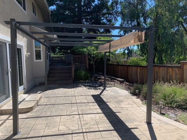 PURPLE LEAF Outdoor Pergola 12' X 16' Retractable Canopy Aluminum, Gray customer photo 2