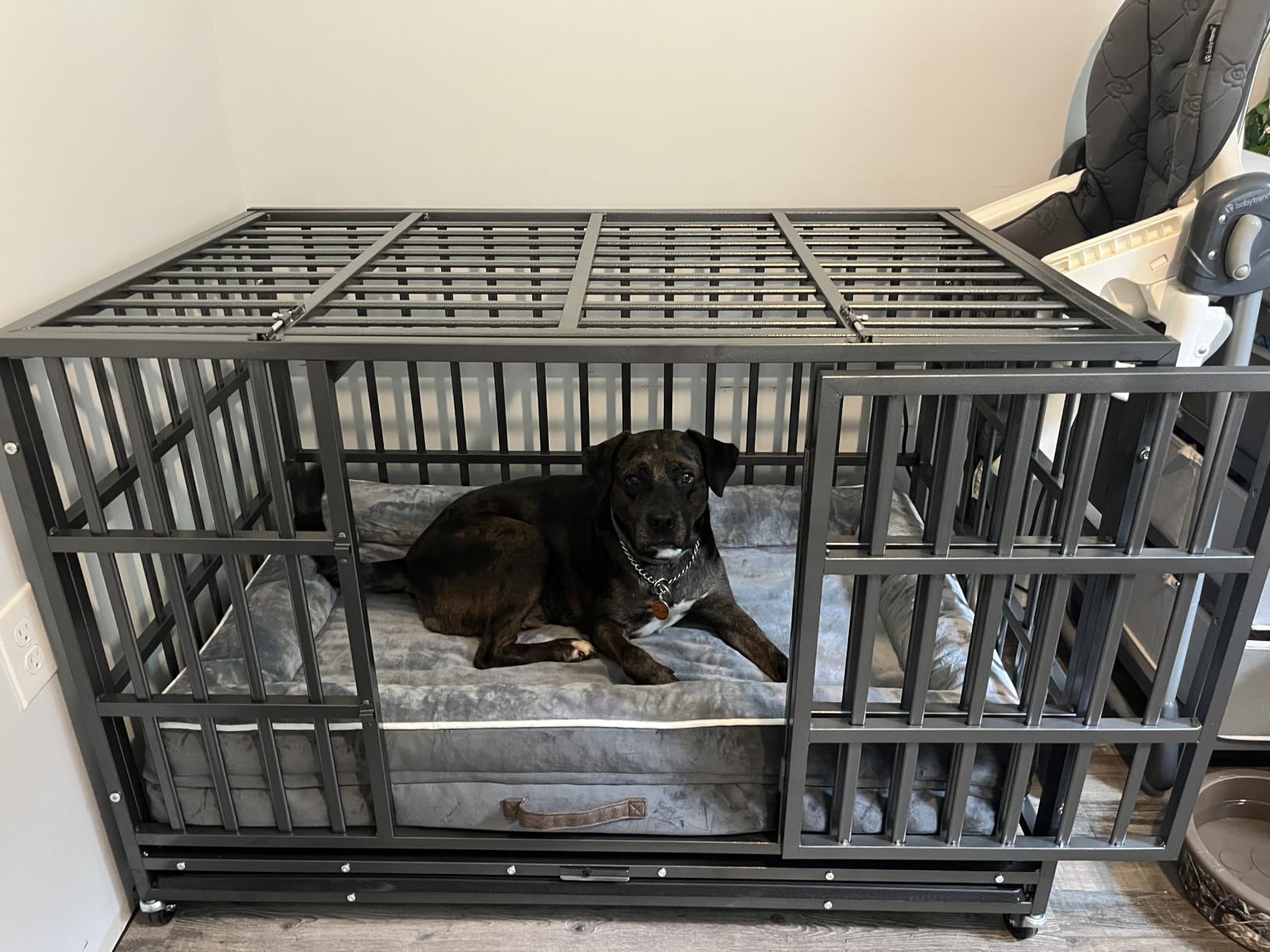 Hiwokk 48 Inch Heavy Duty Dog Crate, Indestructible Kennel for Large Dogs customer photo 2