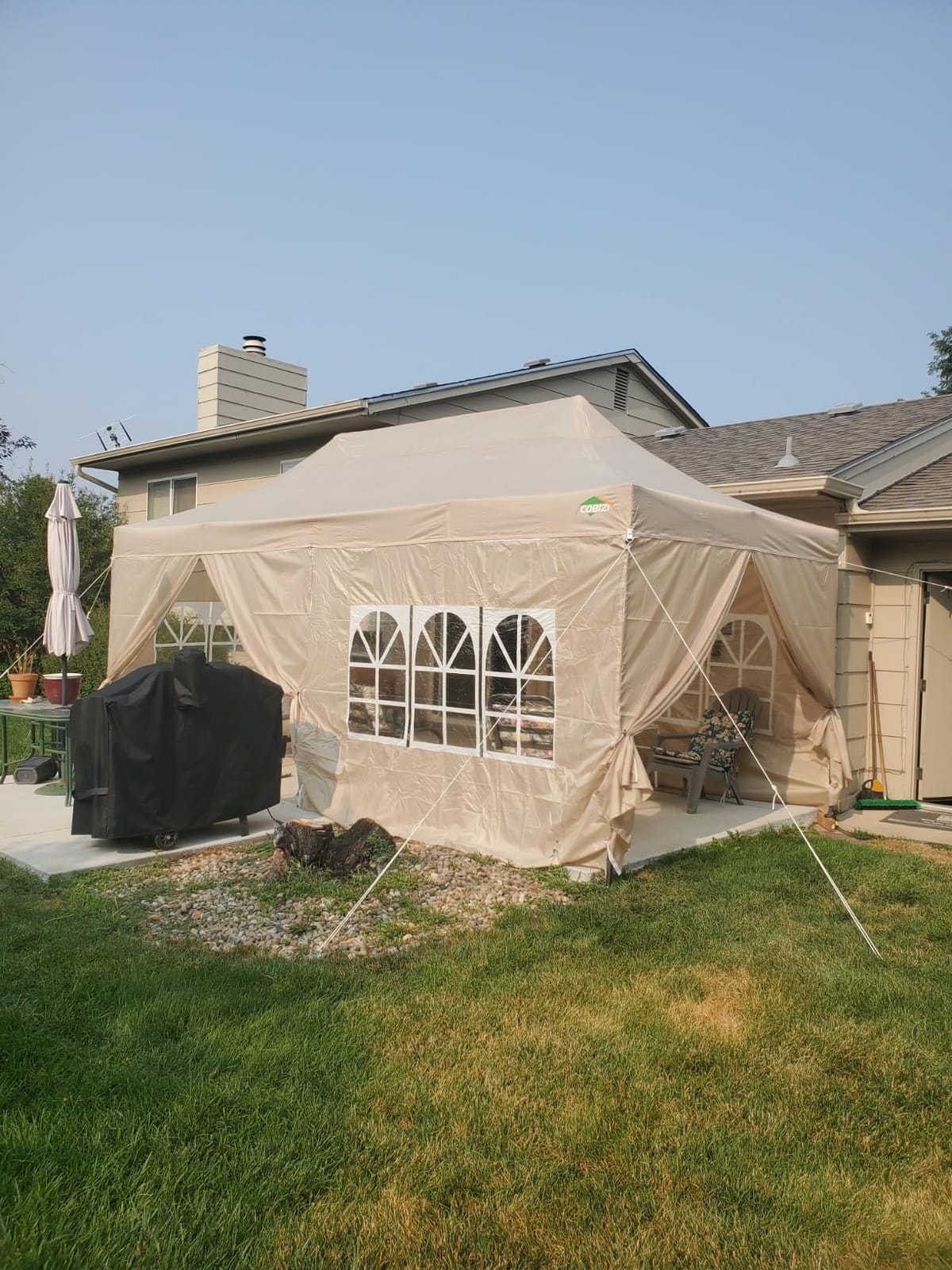 COBIZI 10x20 Heavy Duty Pop Up Canopy Tent with Sidewalls, Easy Up Canopy | Commercial, Outdoor Wedding Party Tents for Party, Waterproof Gazebo, All Season, with Roller Bag, Frame Thickened, White customer photo 1