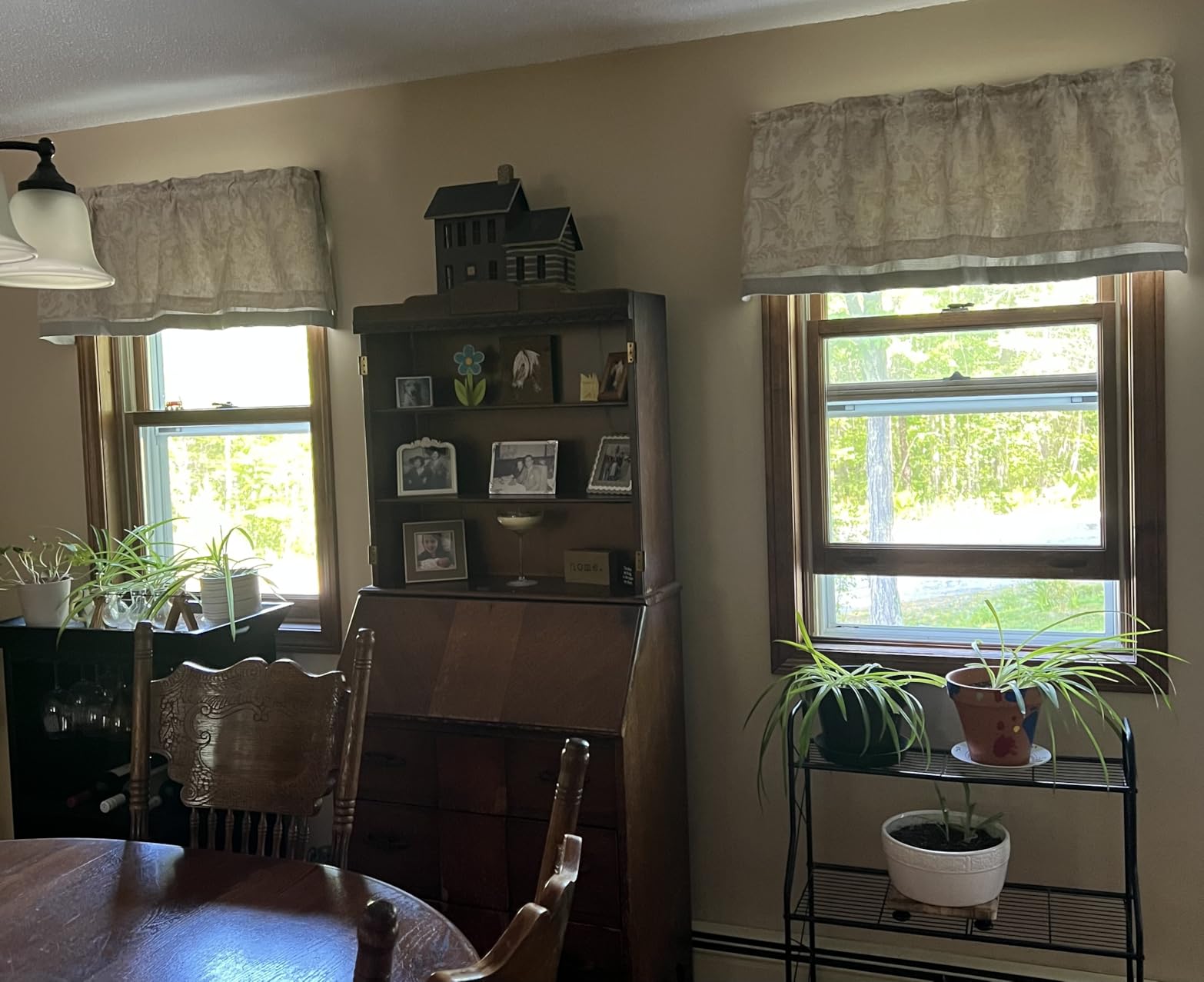 jinchan Linen Valance Curtain Farmhouse 16 Inch 1 Panel Blue on Beige customer photo 1