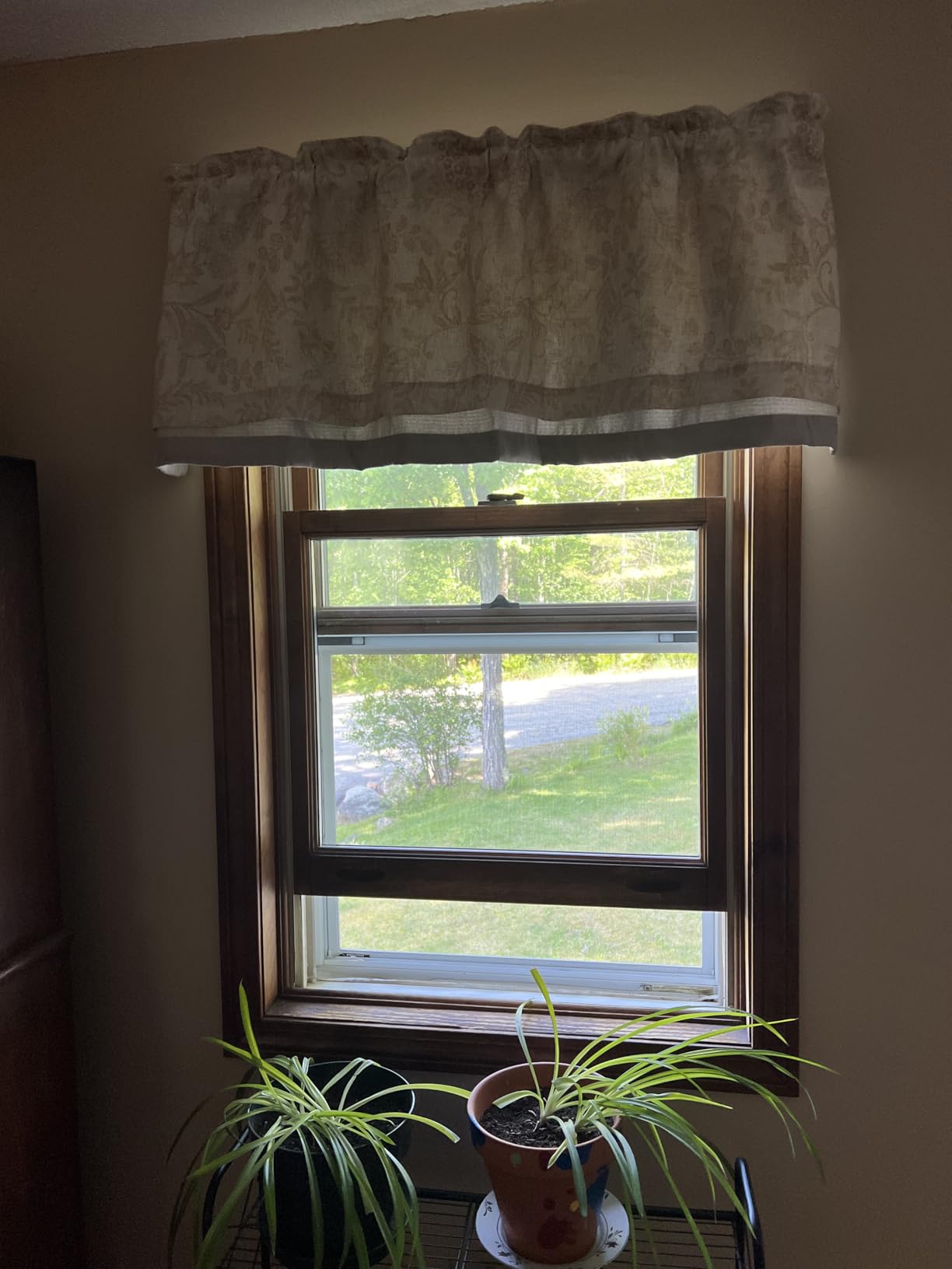 jinchan Linen Valance Curtain Farmhouse 16 Inch 1 Panel Blue on Beige customer photo 2