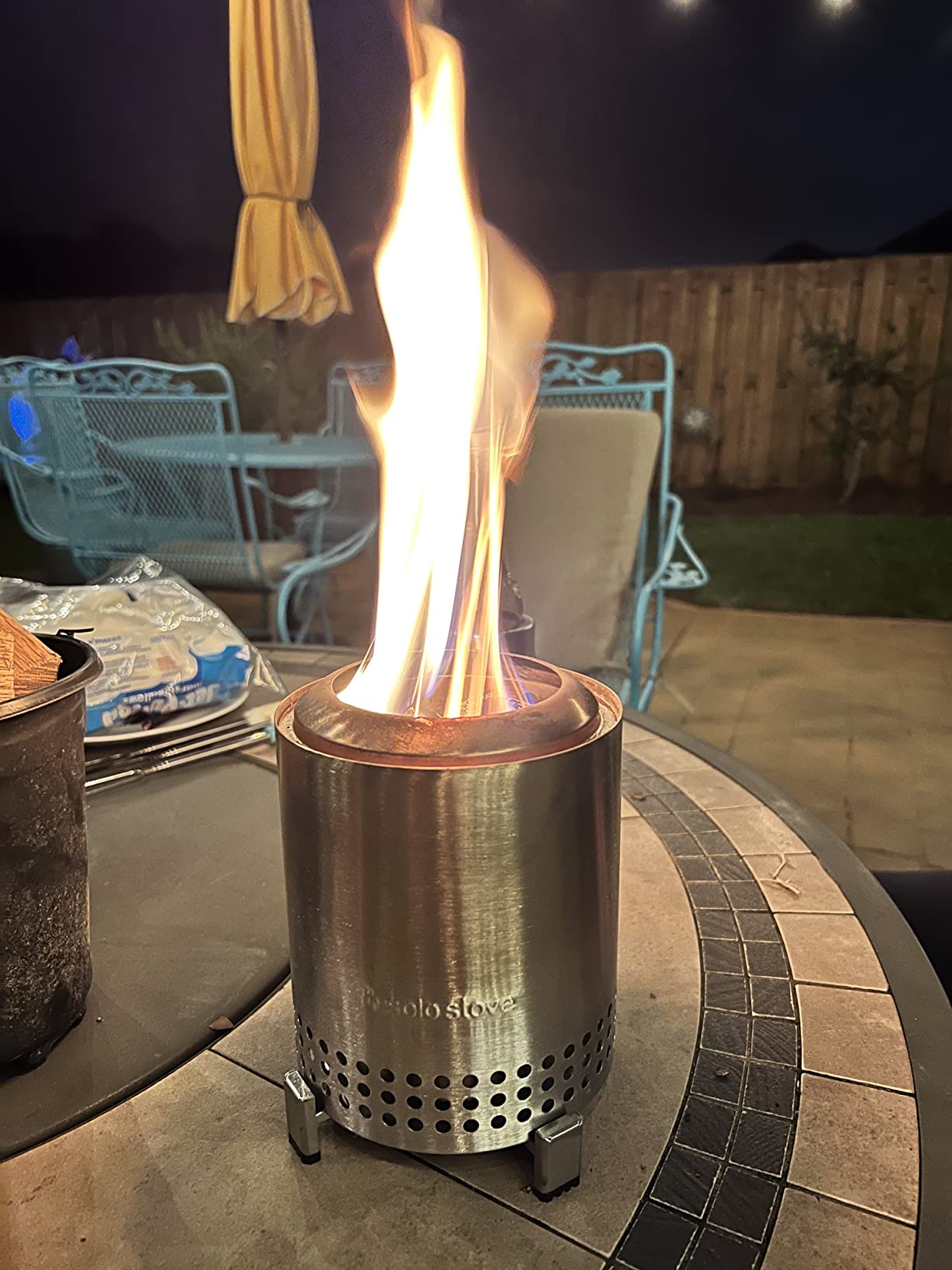 Solo Stove Mesa, 5.1 Inch Tabletop Fire Pit with Stand - Smokeless, Stainless Steel Fire Pit for Camping, Outdoor & Patio- Wood Burning or Pellet Fueled Portable Bonfire, 1.4lbs, Ash customer photo 2