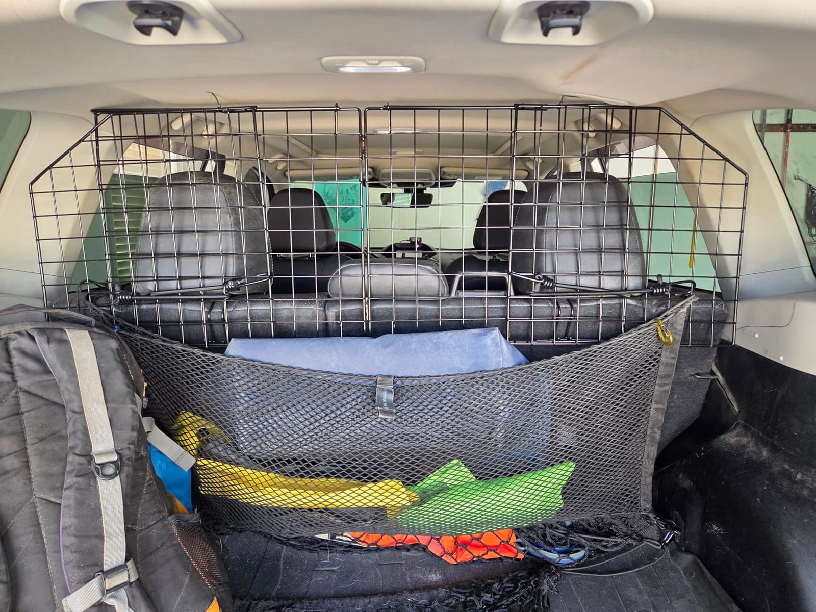 Dog Car Barrier for SUV Trunk Cargo Area, Foldable & Adjustable Car Divider and Cargo Gate to Keep Dogs in Back (Patent Design) customer photo 1