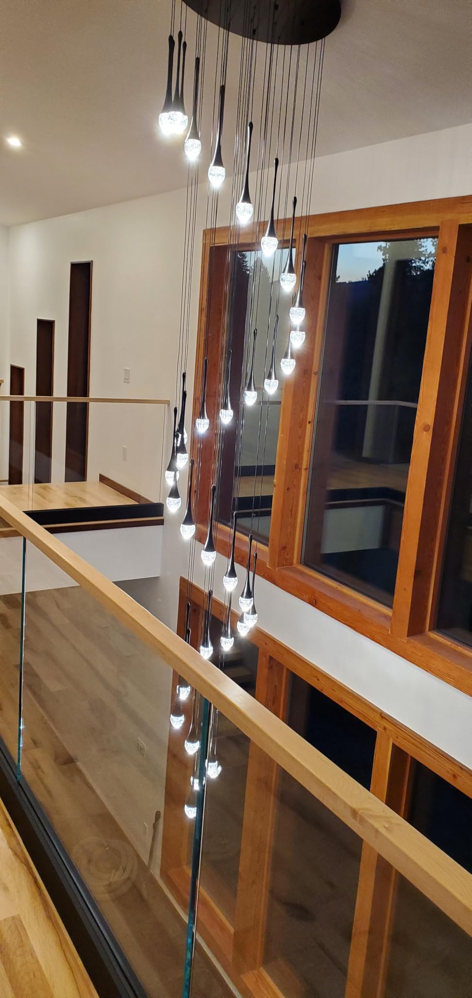 ykolupty H138''Modern Crystal Chandelier for High Ceiling,Large Spiral Crystal Chandeliers,Luxury Raindrop Foyer Chandeliers,Hanging Pendants Lighting for Entryway, Staircase,Hallways,Living Room customer photo 2