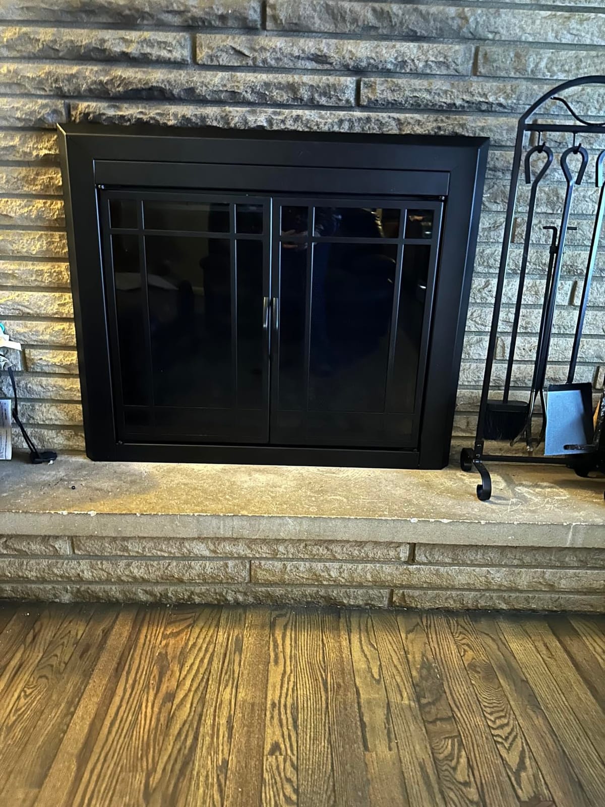 Pleasant Hearth Easton Small Burnished Bronze Fireplace Glass Door Set customer photo 1