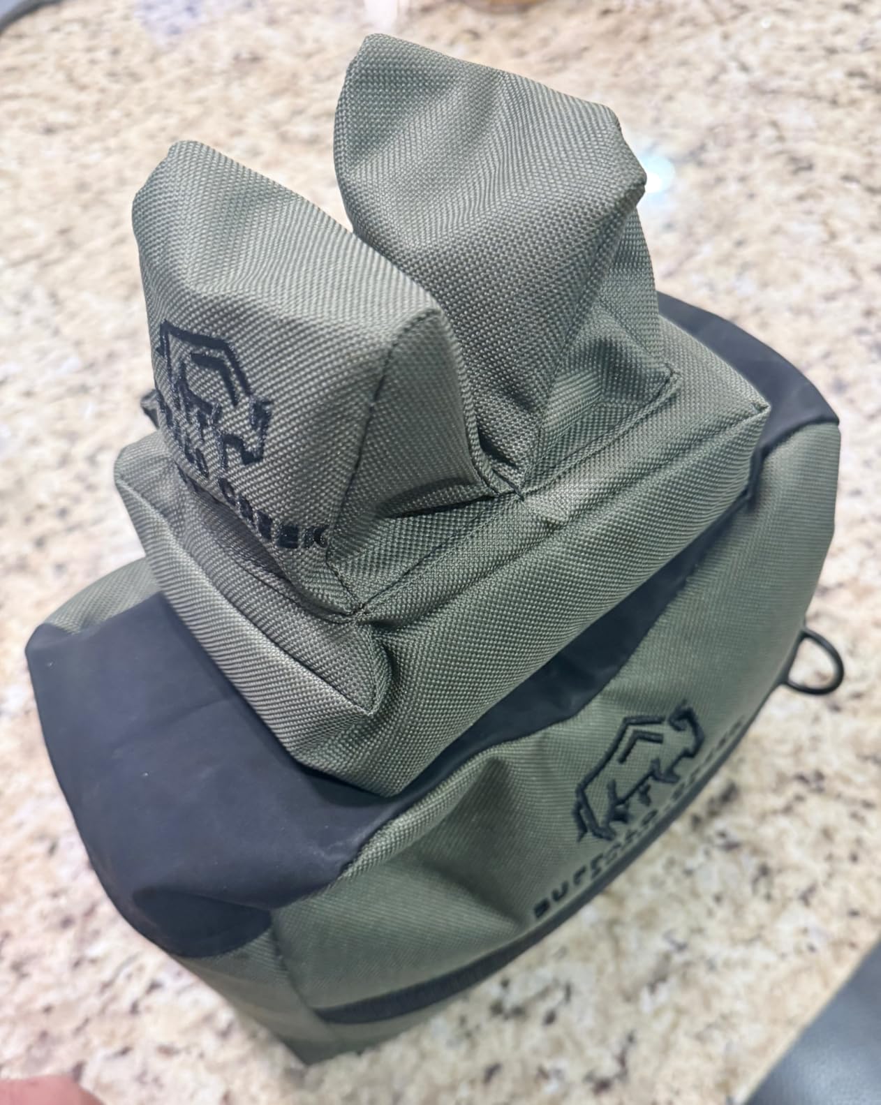 Buffalo Creek Supplies All Weather Durable Front and Rear Shooting Rest Bags, Rifle Rest Sand Bag for Bench Rest Shooting, Hunting, Target & Competitive Sports Shooting-Unfilled customer photo 2