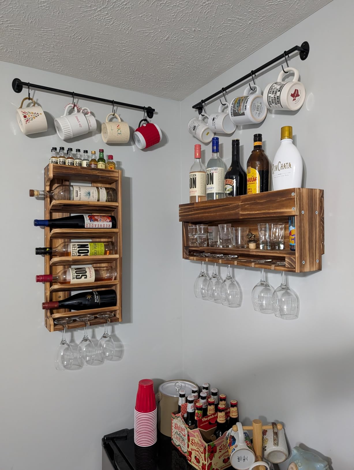 Homde Wine Rack Wall Mounted: Alcohol Shelf with 9 Stemware Glass Holders customer photo 1