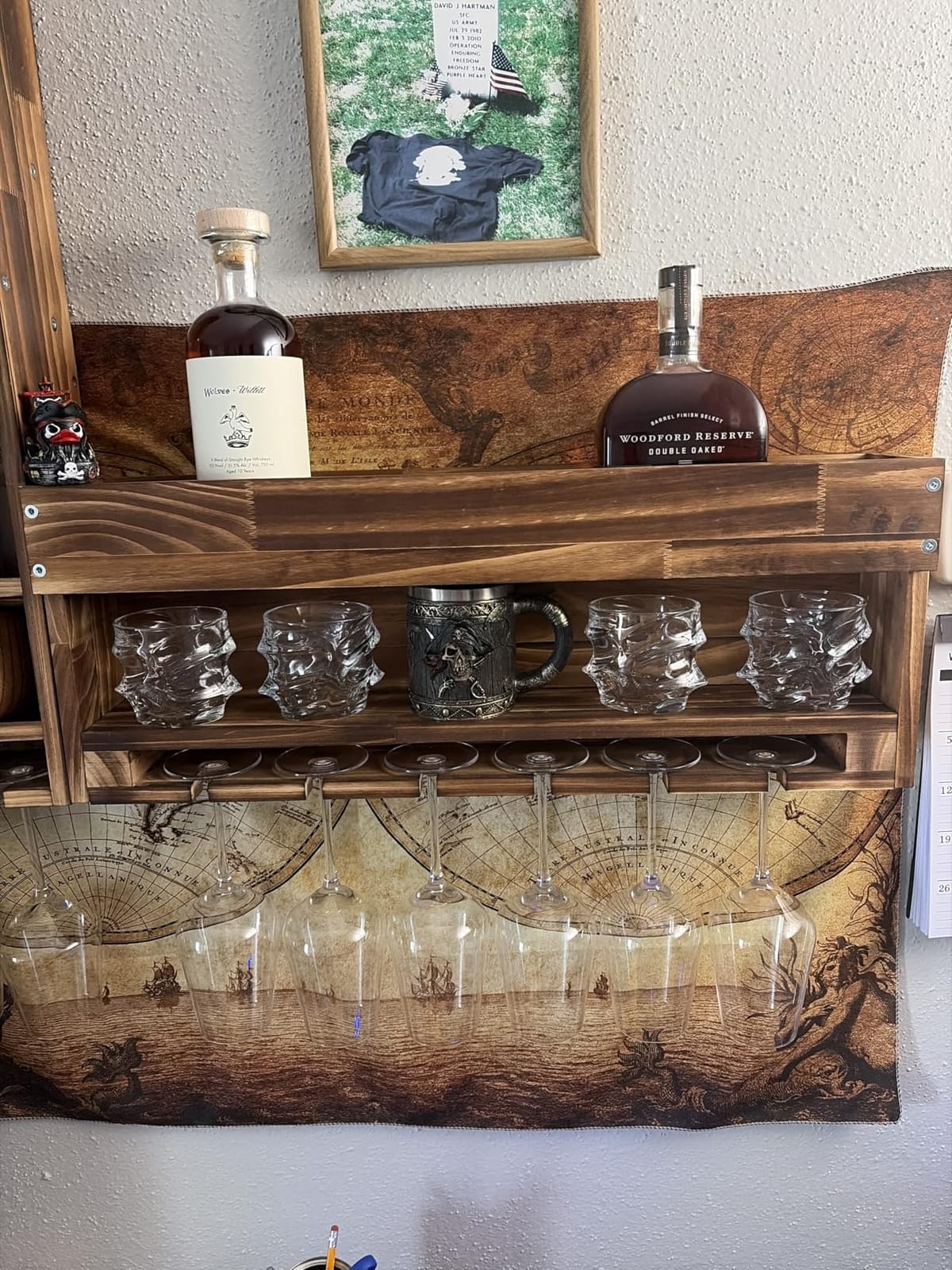 Homde Wine Rack Wall Mounted: Alcohol Shelf with 9 Stemware Glass Holders customer photo 2