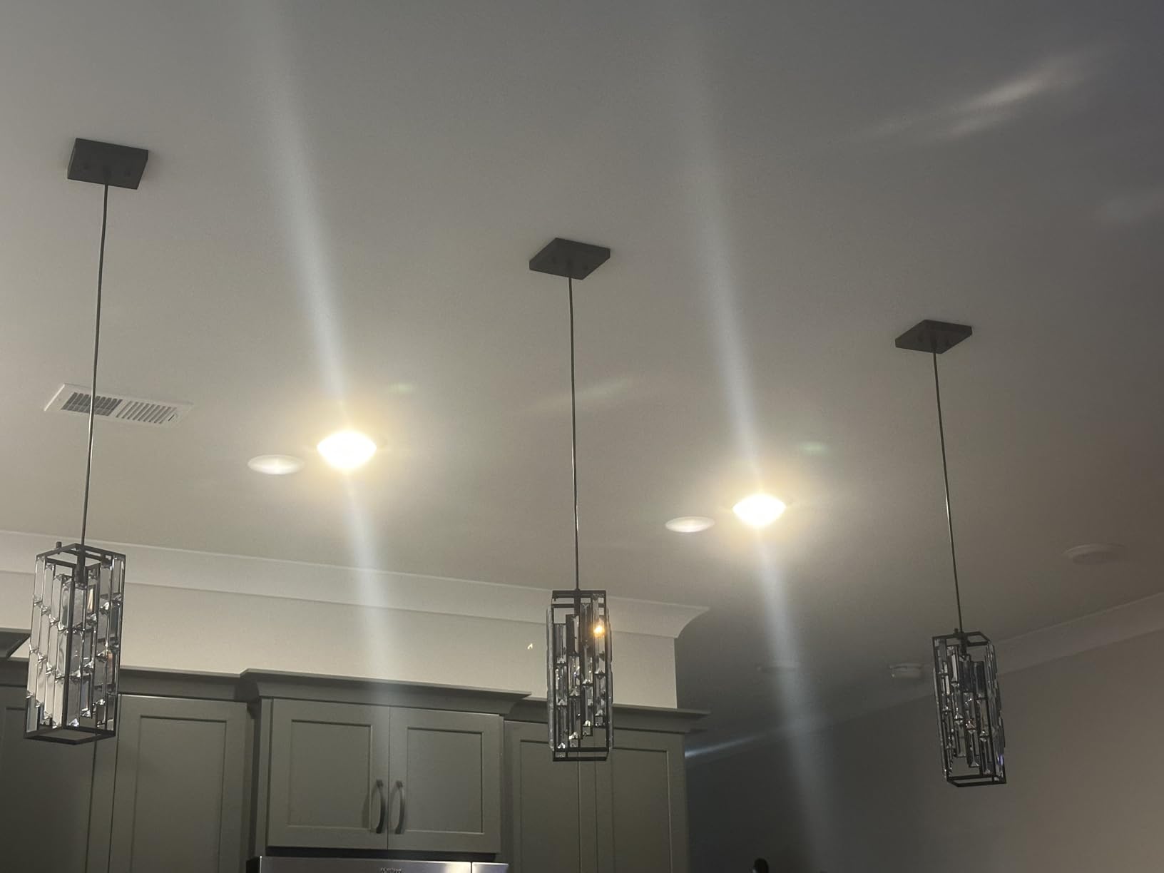 Black Pendant Lighting Modern Pendant Light, Mini Crystal Chandeliers,Adjustable Pendant Light Fixture for Kitchen Island Dinning Room Bedroom (3 Pack) customer photo 1