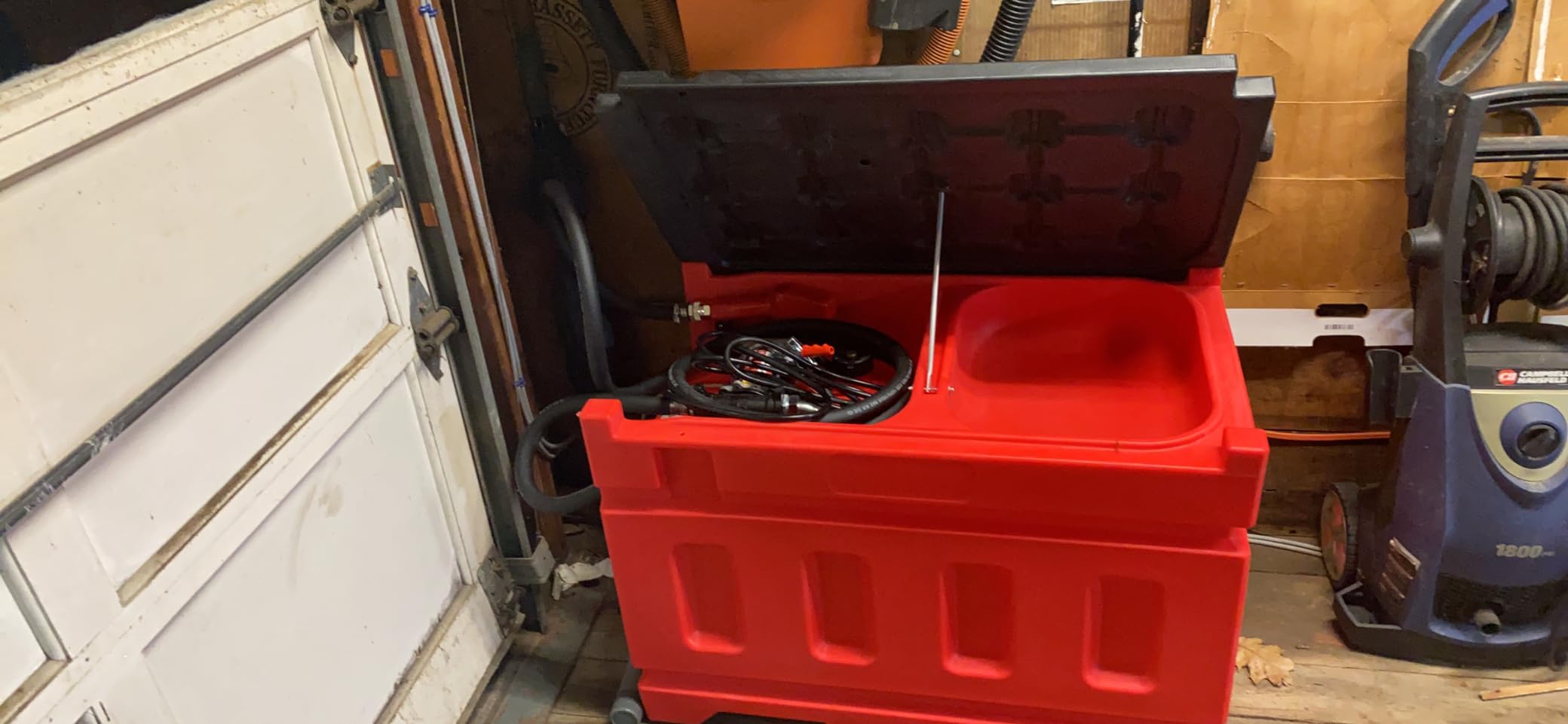 Portable 48 Gallon Fuel Tank with Pump for Gasoline & Diesel, 15GPM High Flow Rate 12V DC Self-Priming Fuel Transfer Pump, 13.1ft Hose, Auto Fueling Nozzle, for Easy Fuel Transportation customer photo 2