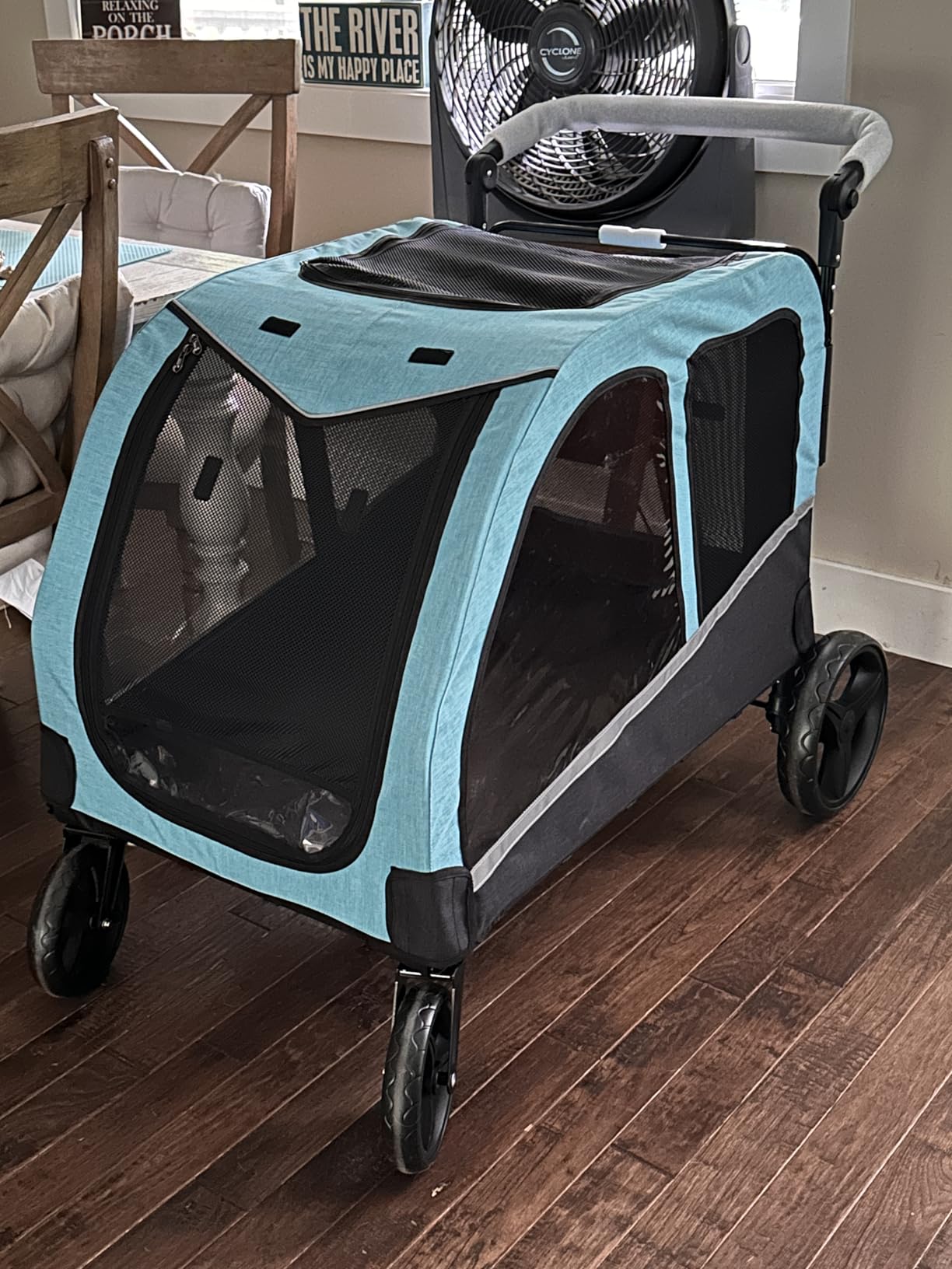 Saudism Dog Stroller for Large & Medium Dogs, Extra Large Pet Stroller, Dog Wagon for 2 Dogs, Foldable Design, Adjustable Handle, with Pocket, Up to 130 lbs customer photo 1